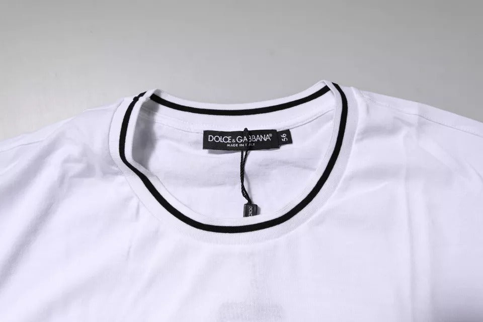 Dolce & Gabbana – Weißes T-Shirt mit Herz-Jesu-Print