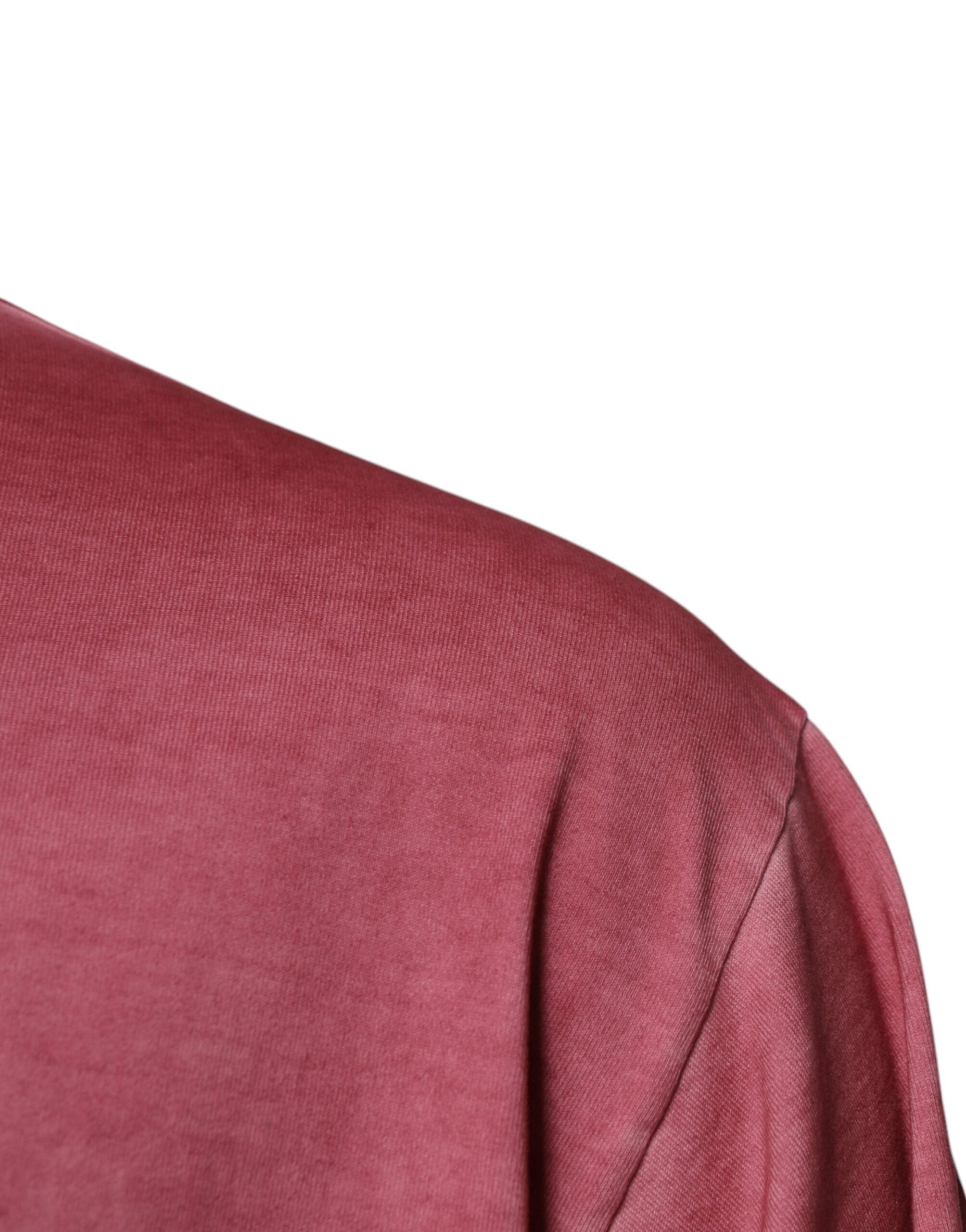 Dolce & Gabbana – Rosa Baumwoll-T-Shirt mit Rundhalsausschnitt und Logo-Print