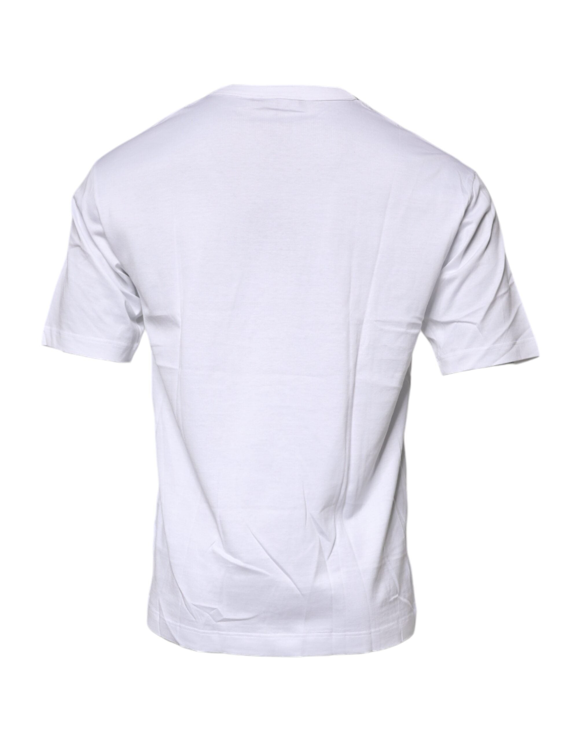 Dolce & Gabbana – Weißes Baumwoll-T-Shirt mit Rundhalsausschnitt und Blumendruck