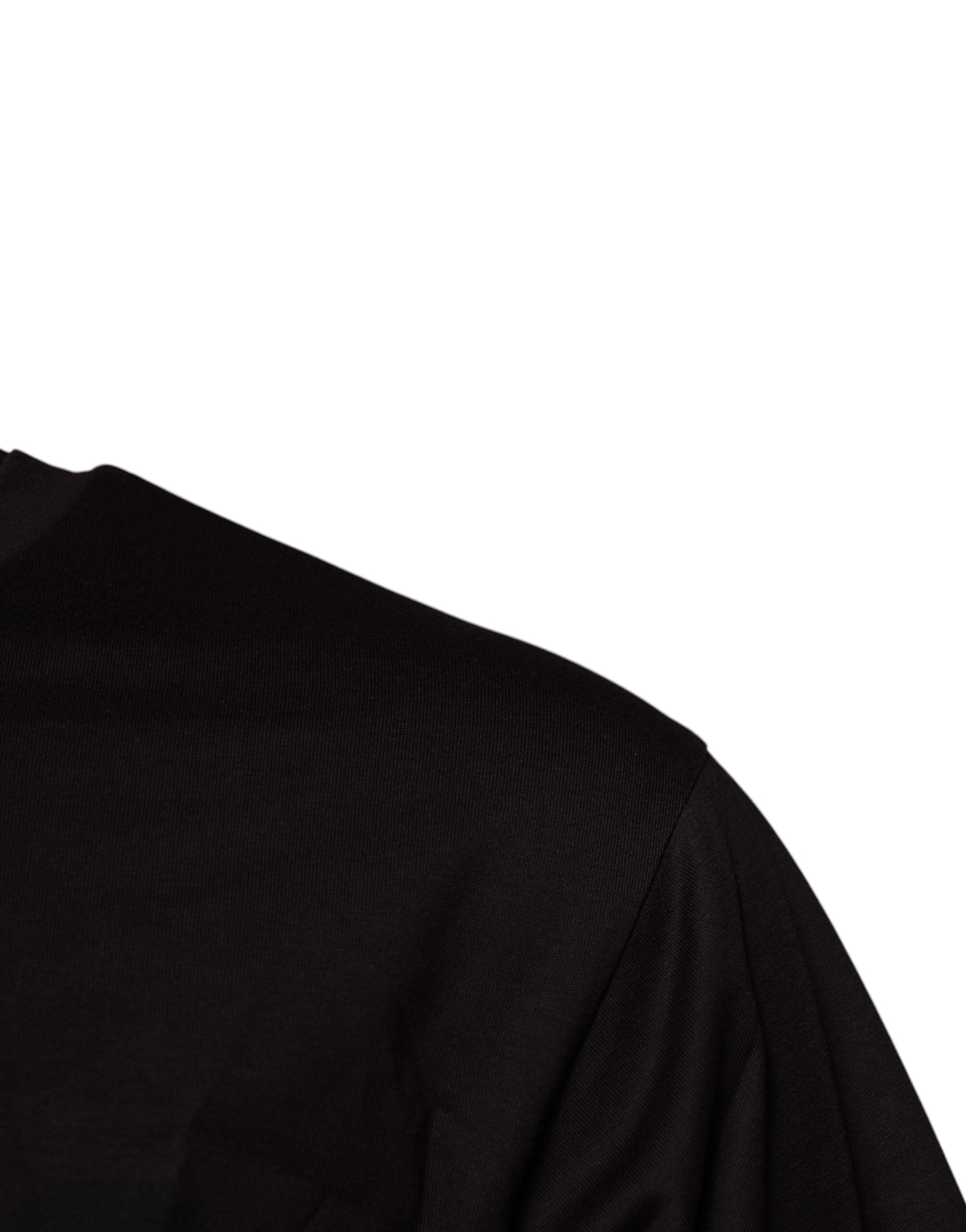 Dolce & Gabbana – Dunkelbraunes T-Shirt aus Baumwolle mit Rundhalsausschnitt und Logo