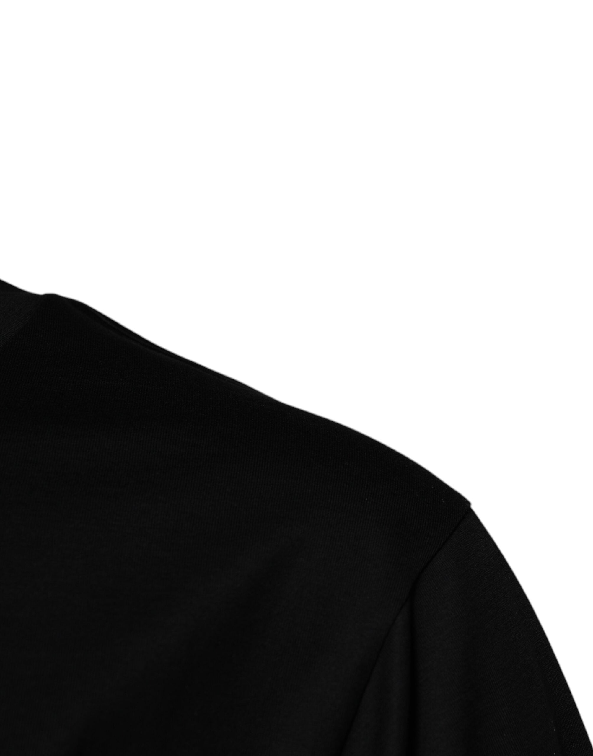 Dolce & Gabbana Schwarzes Logo-Baumwoll-T-Shirt mit Rundhalsausschnitt für Herren