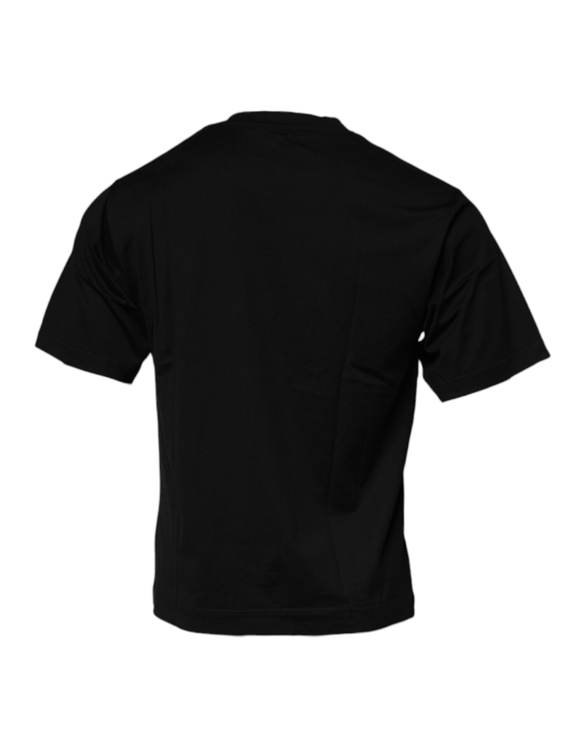 Dolce & Gabbana Schwarzes Logo-Baumwoll-T-Shirt mit Rundhalsausschnitt für Herren