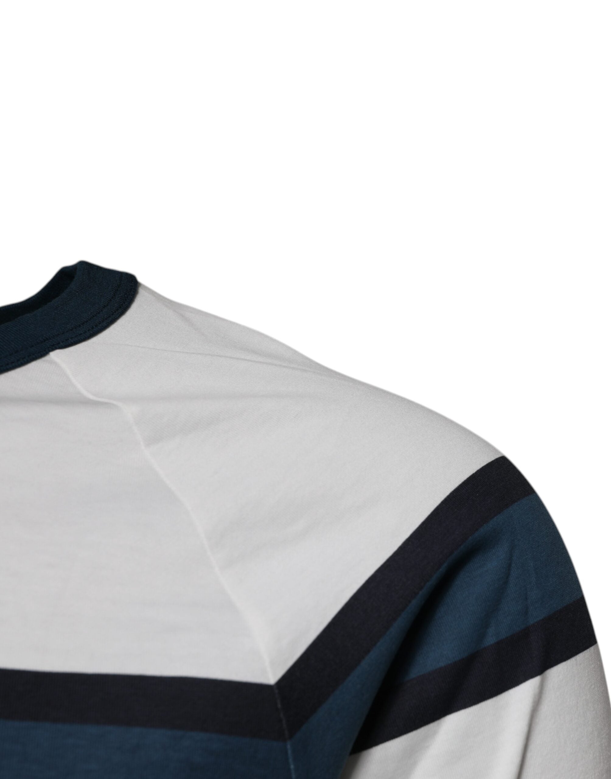 Dolce & Gabbana Weißes Herren-T-Shirt aus Baumwolle mit Rundhalsausschnitt und Logo-Print
