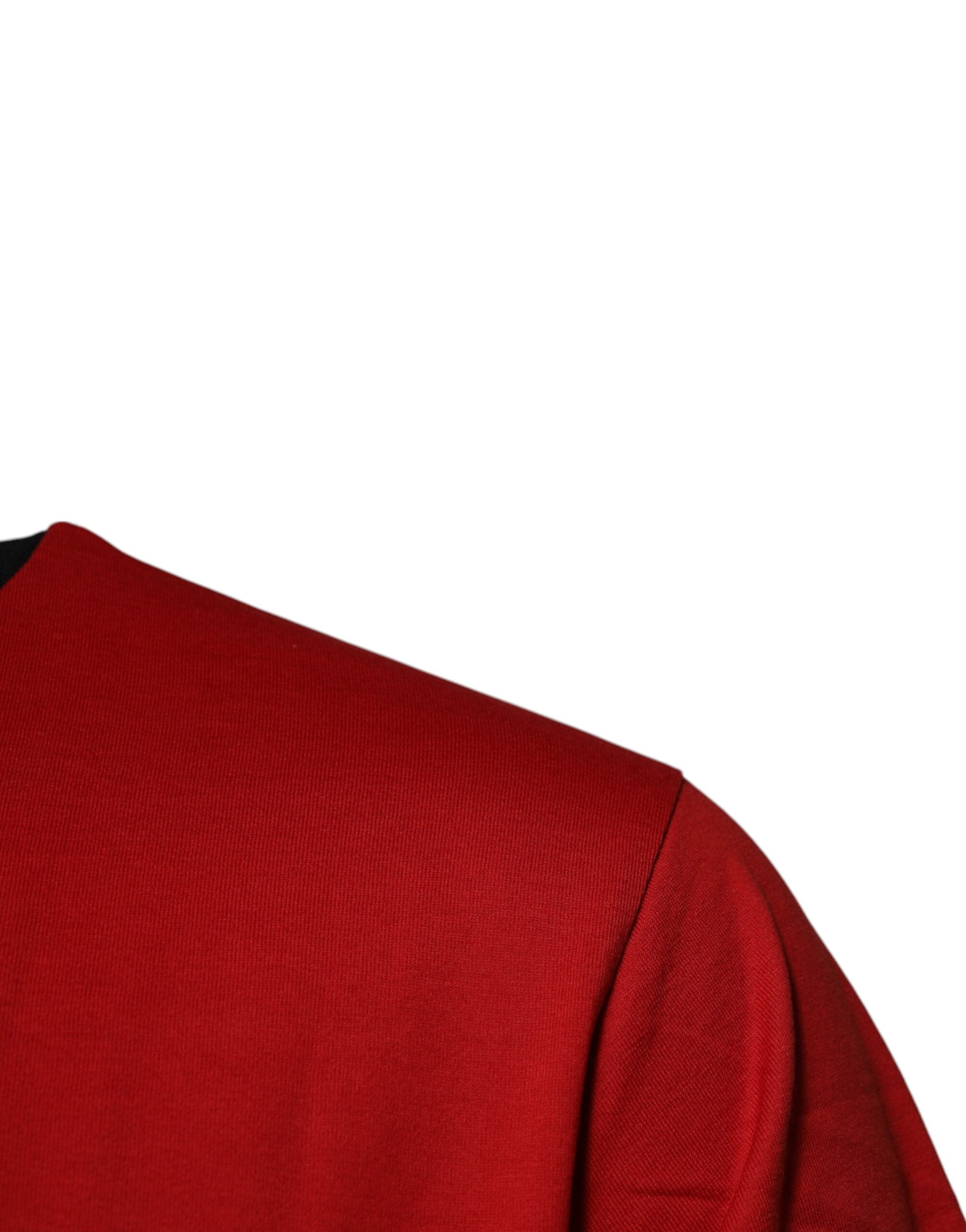 Dolce & Gabbana Rotes T-Shirt aus Baumwolle mit Rundhalsausschnitt und Krone