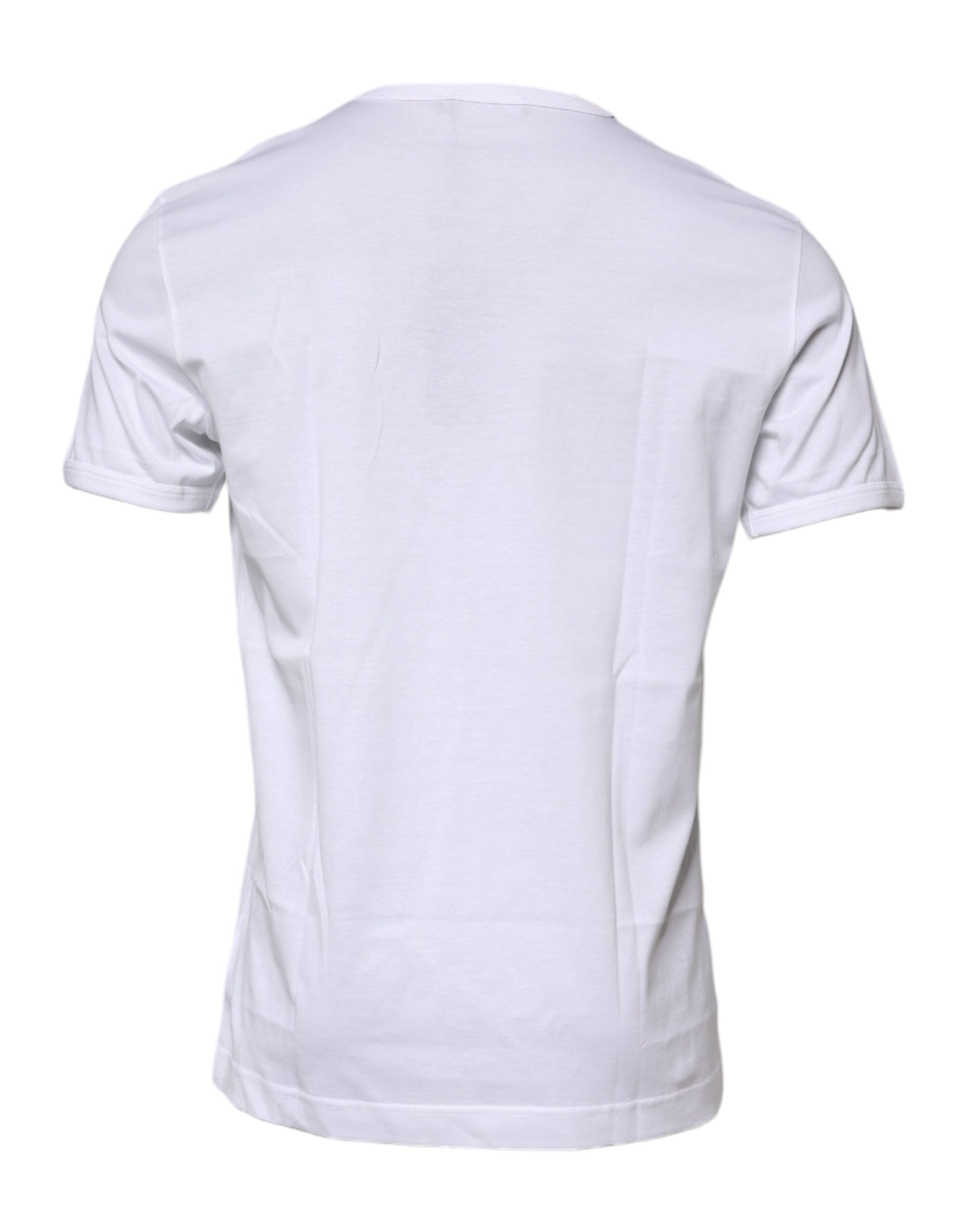 Dolce & Gabbana – Weißes T-Shirt aus Baumwolle mit Rundhalsausschnitt und kurzen Ärmeln