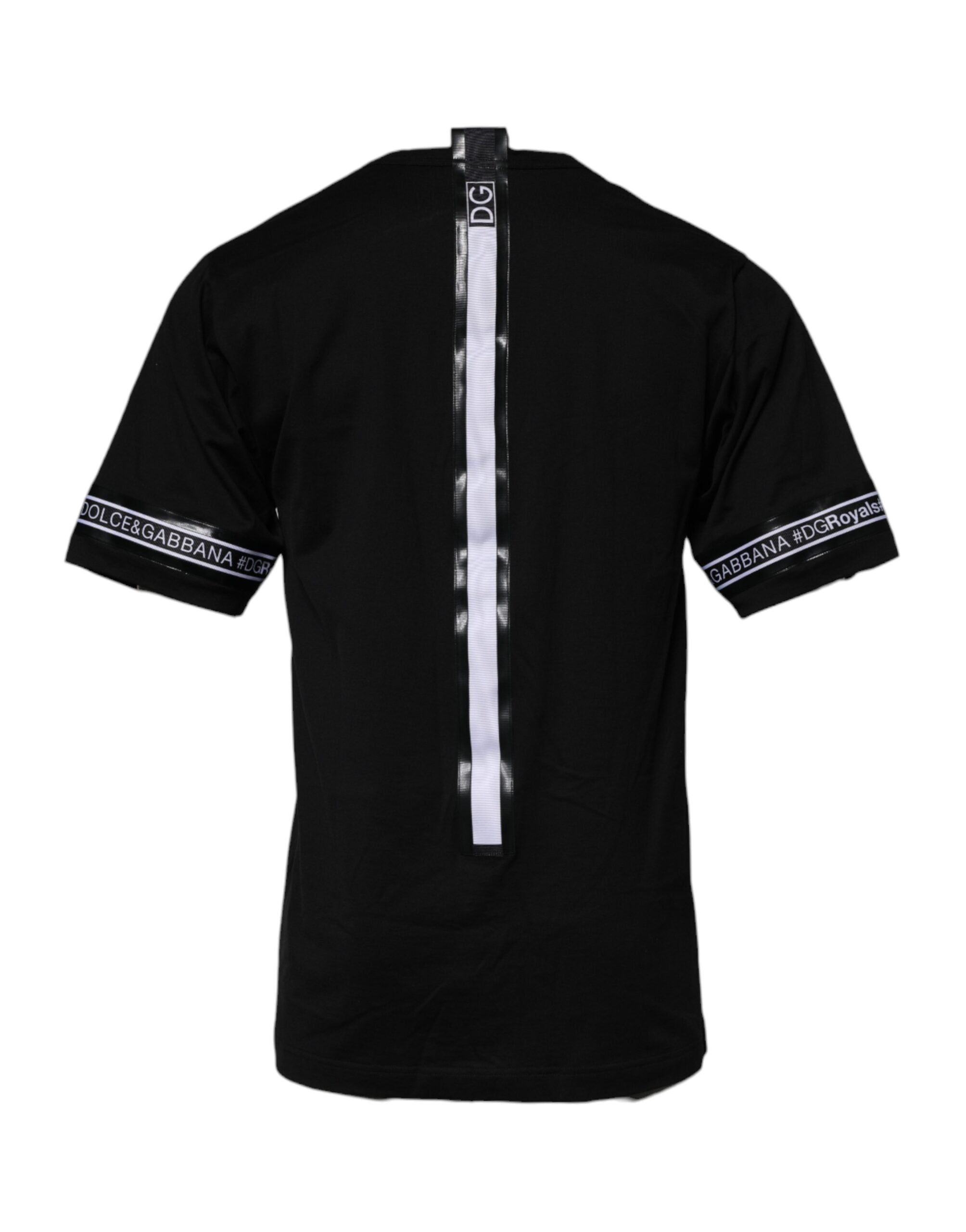 Tricou Dolce & Gabbana negru cu guler rotund din bumbac #DGMILLENNIALS