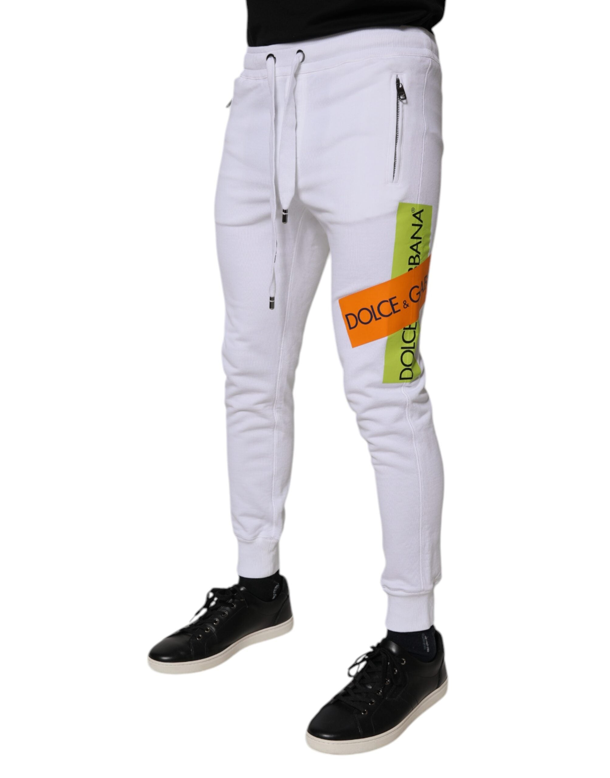 Dolce & Gabbana – Weiße Jogginghose aus Baumwolle mit Logo