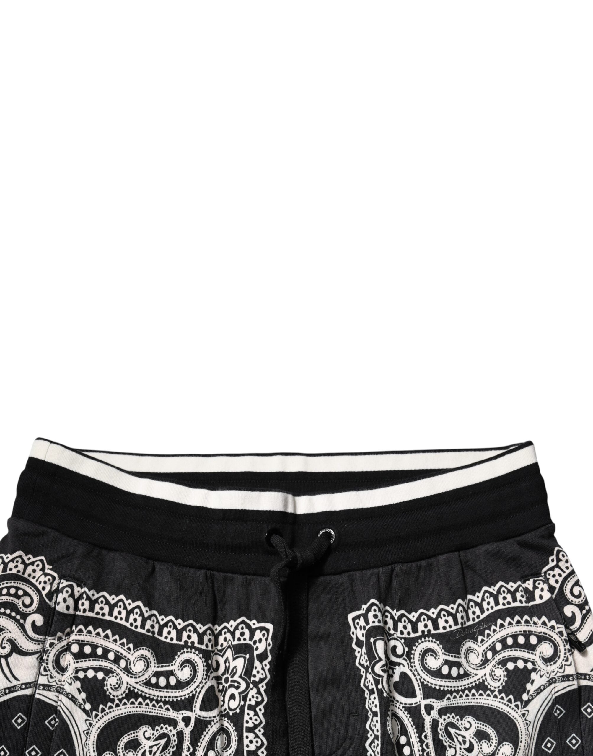 Dolce & Gabbana – Schwarze Jogginghose aus Baumwolle mit Bandana-Muster