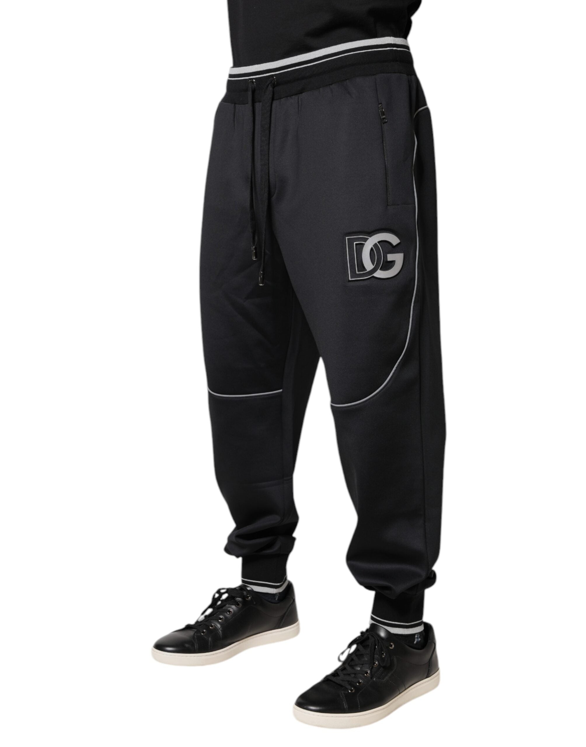 Dolce & Gabbana – Schwarze Jogginghose aus Polyester mit Logo