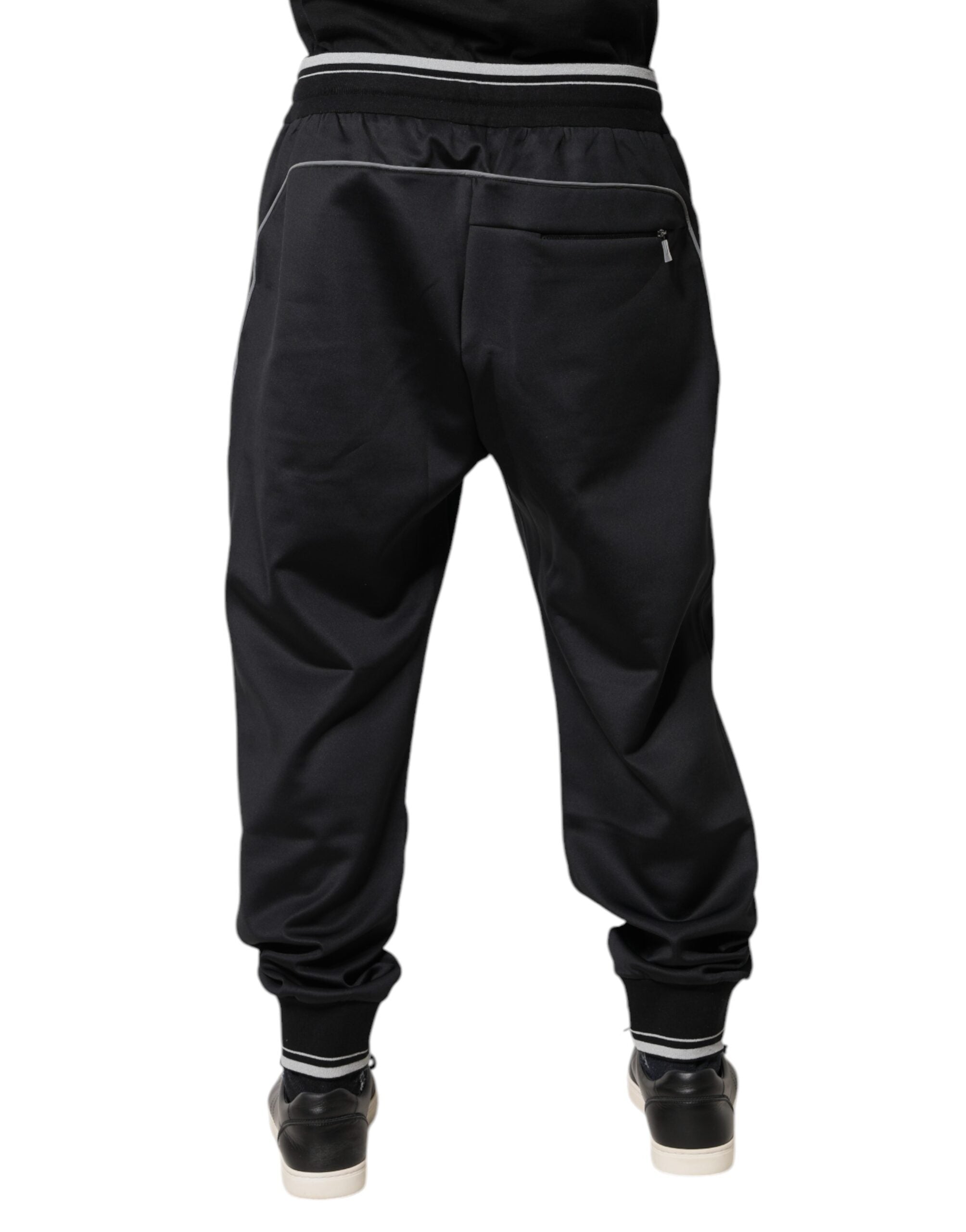 Dolce & Gabbana – Schwarze Jogginghose aus Polyester mit Logo