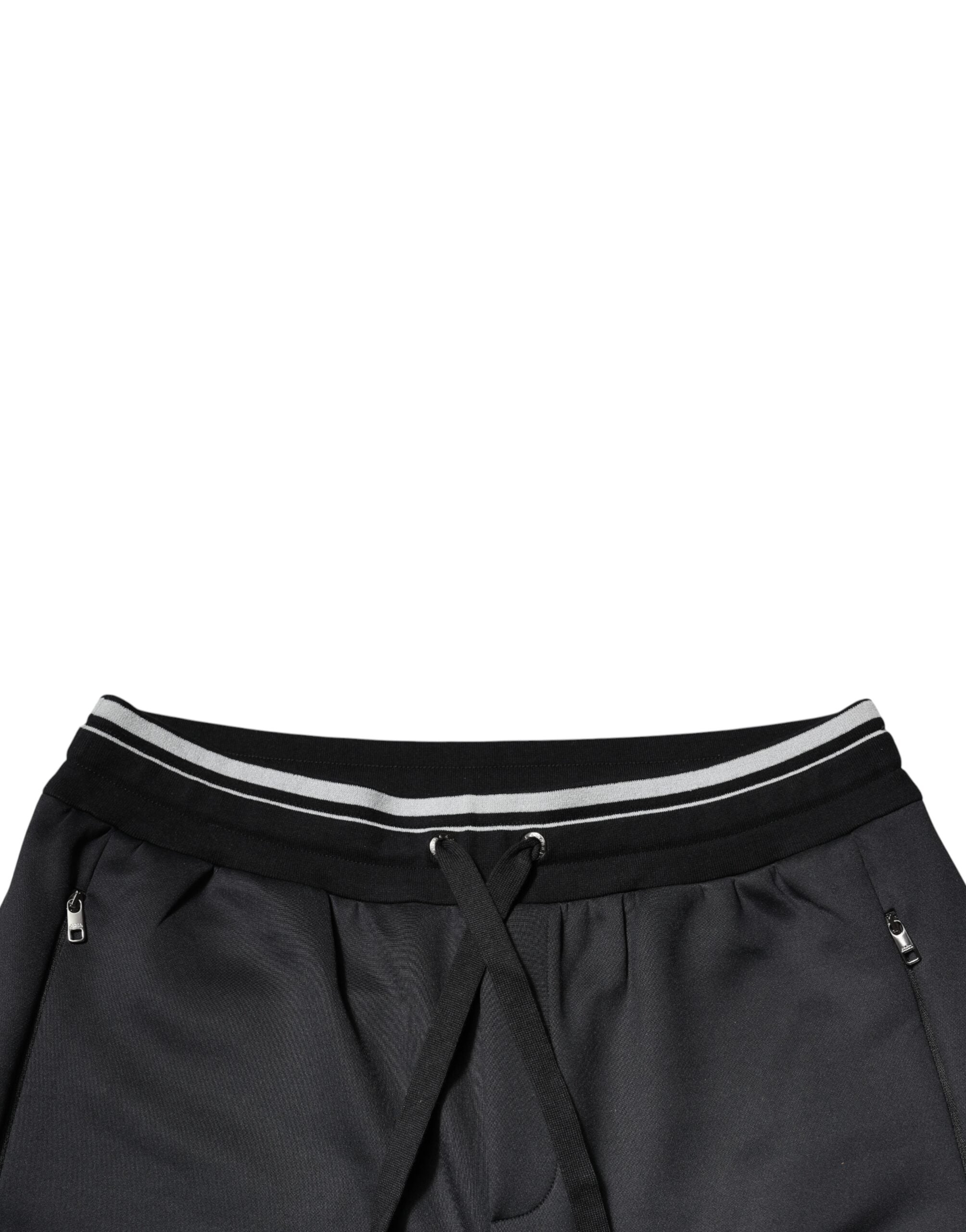 Dolce & Gabbana – Schwarze Jogginghose aus Polyester mit Logo