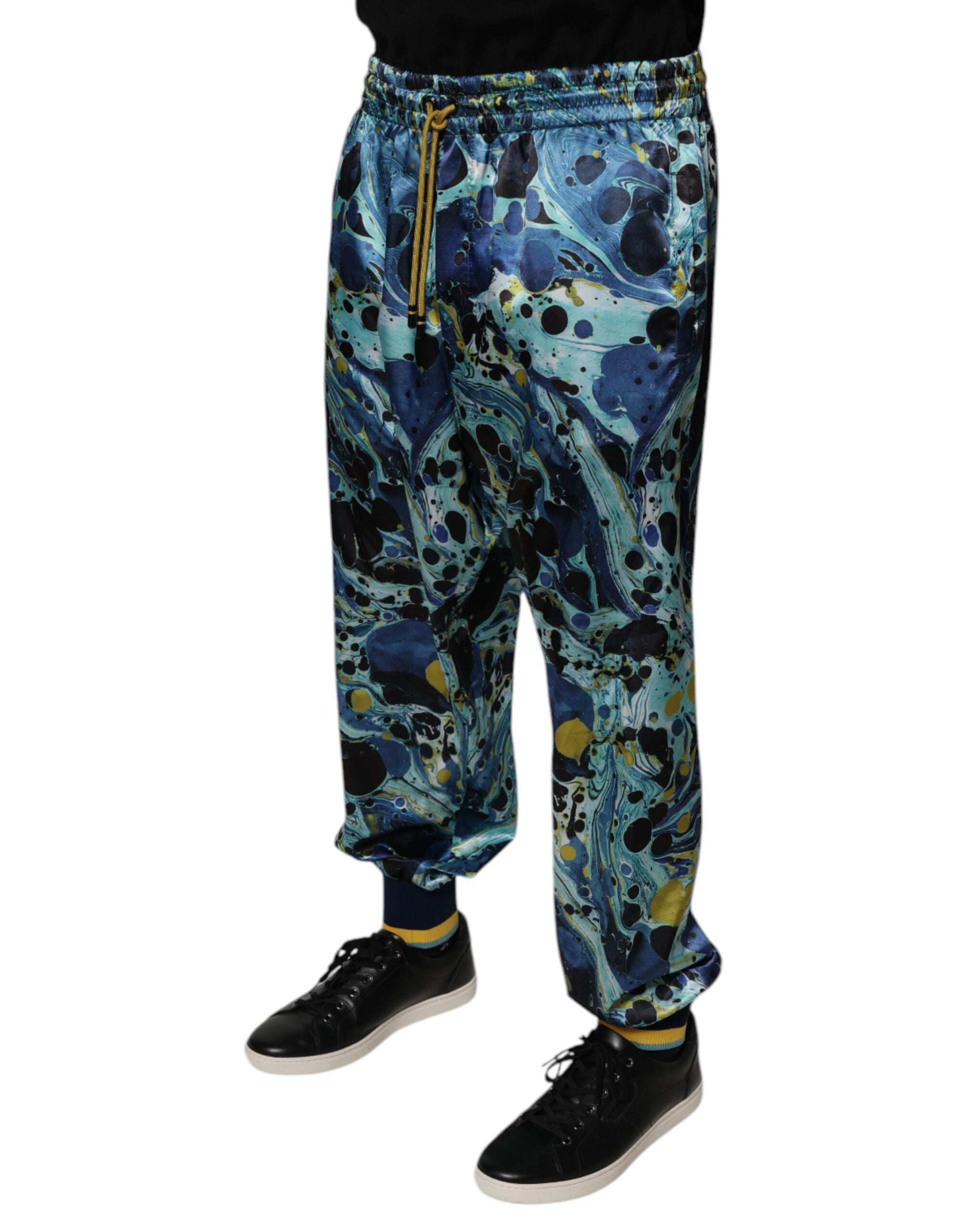 Dolce & Gabbana – Jogginghose mit mehrfarbigem Marmor-Print für Herren