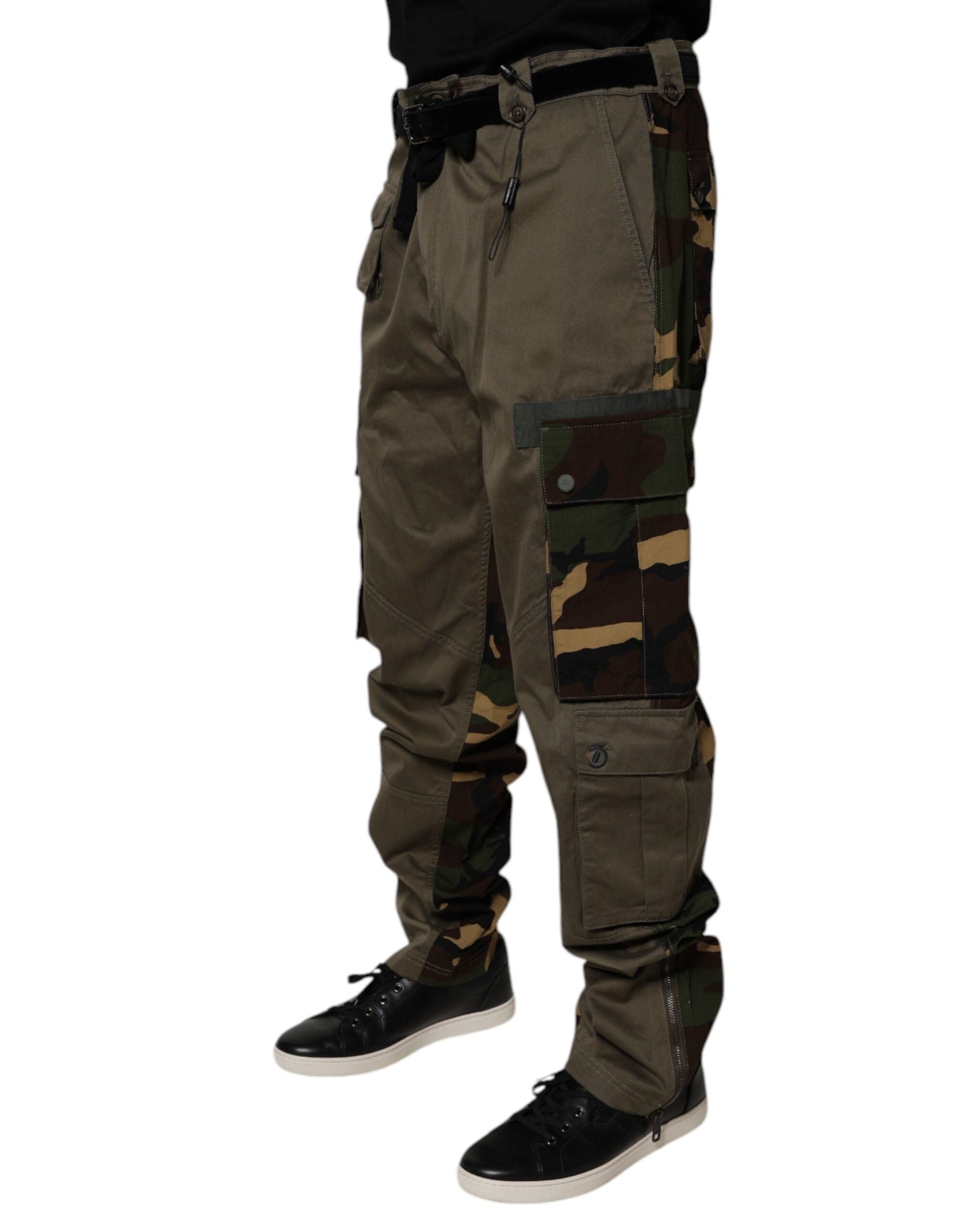 Dolce & Gabbana Mehrfarbige Patchwork-Cargohose mit Camouflage-Muster