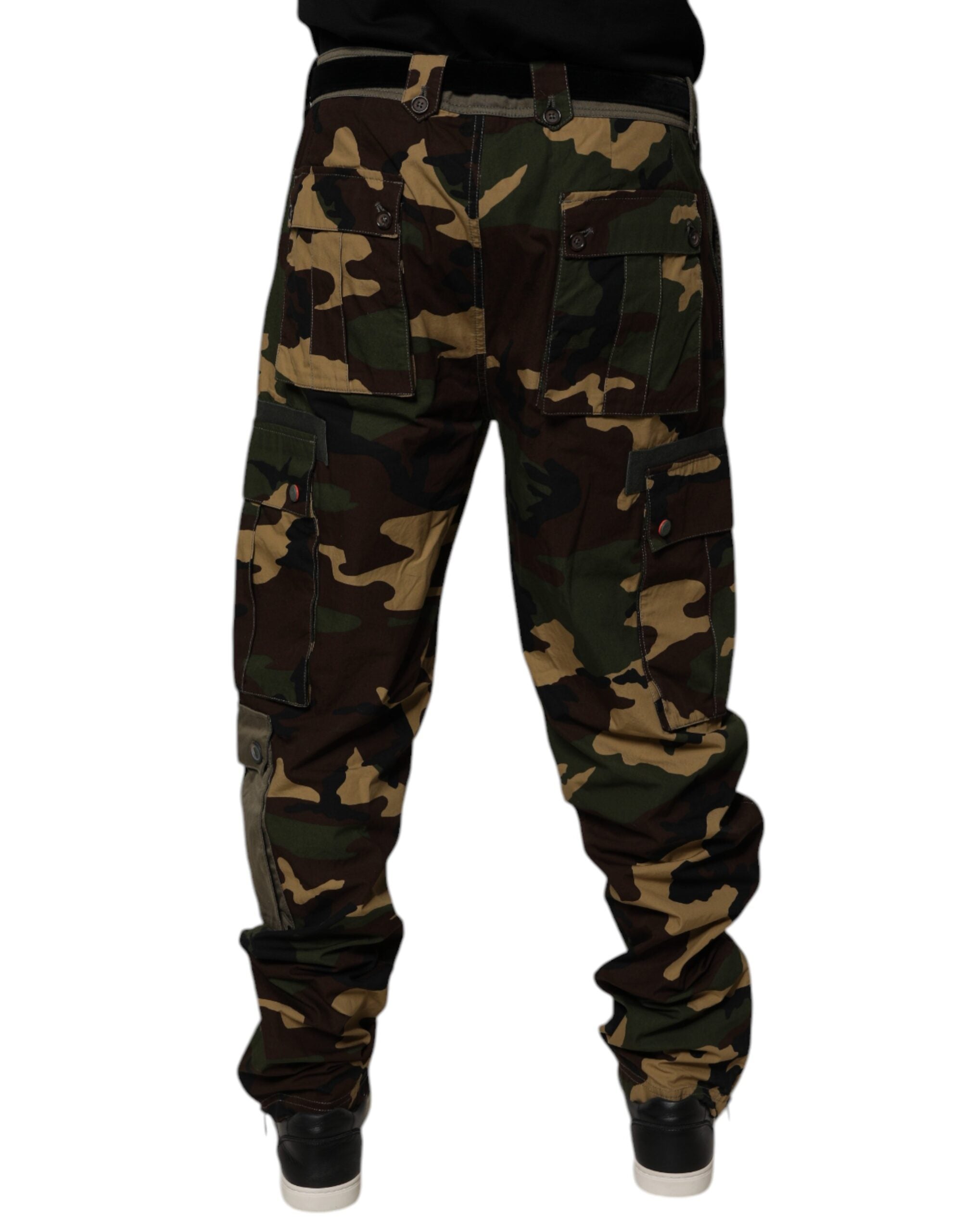 Dolce & Gabbana Mehrfarbige Patchwork-Cargohose mit Camouflage-Muster