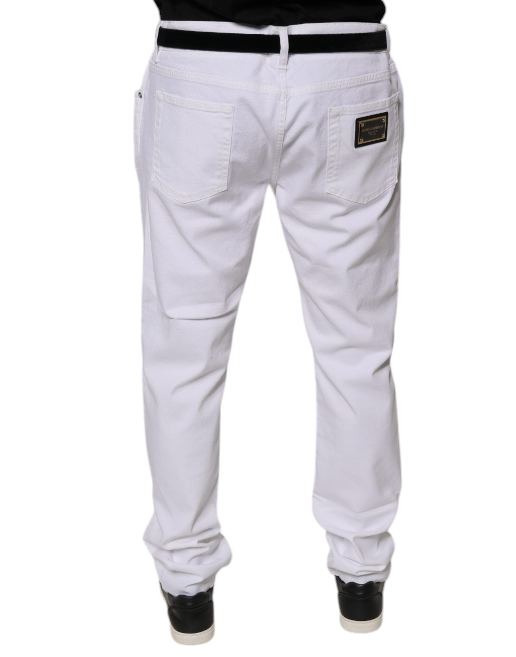 Dolce & Gabbana Weiße Skinny-Jeans aus Baumwollstretch für Herren