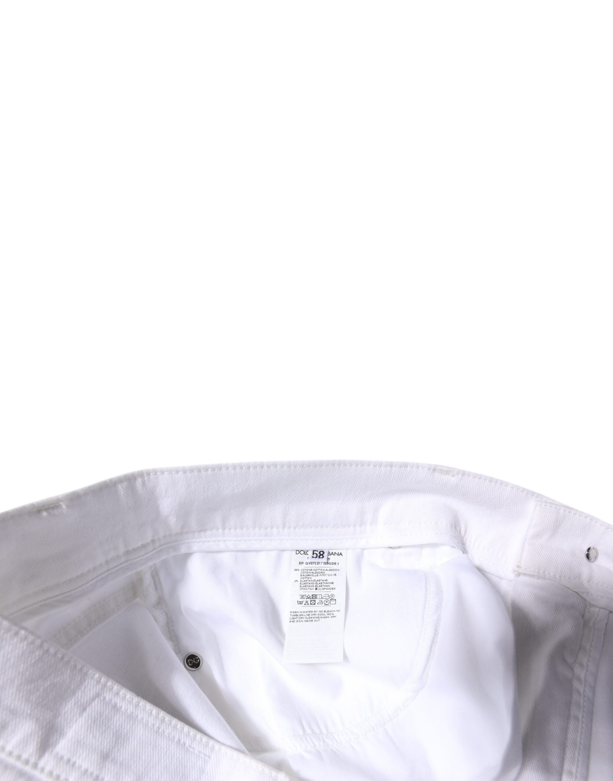 Dolce & Gabbana Weiße Skinny-Jeans aus Baumwollstretch für Herren