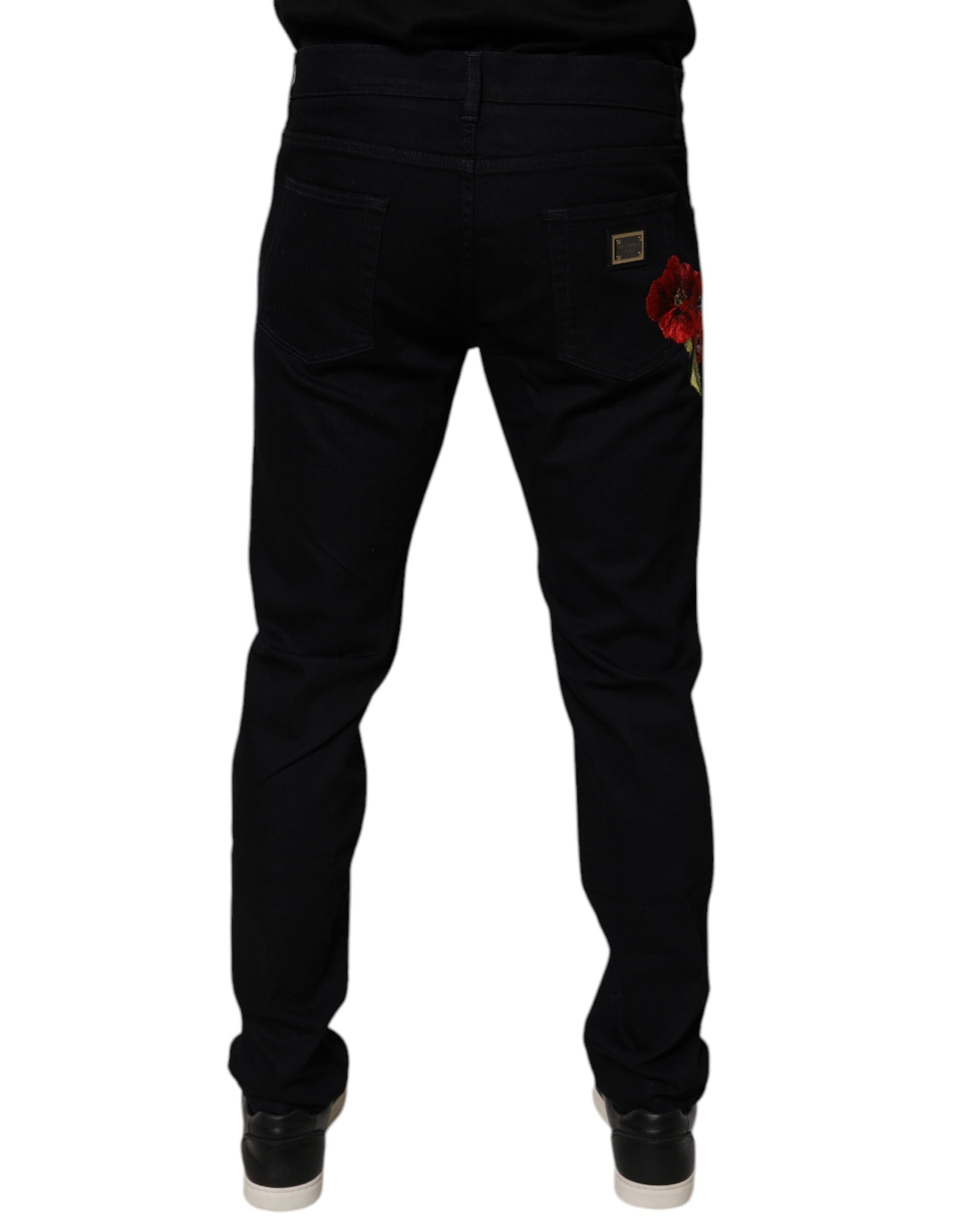 Dolce & Gabbana Schwarze Slim Fit-Jeans aus Baumwollstretch für Herren