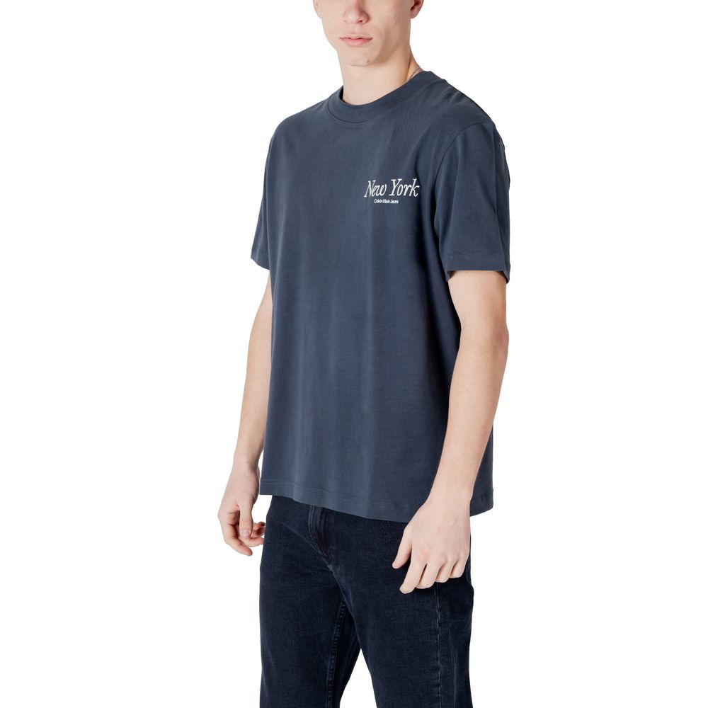 Tricou Calvin Klein Jeans albastru din bumbac
