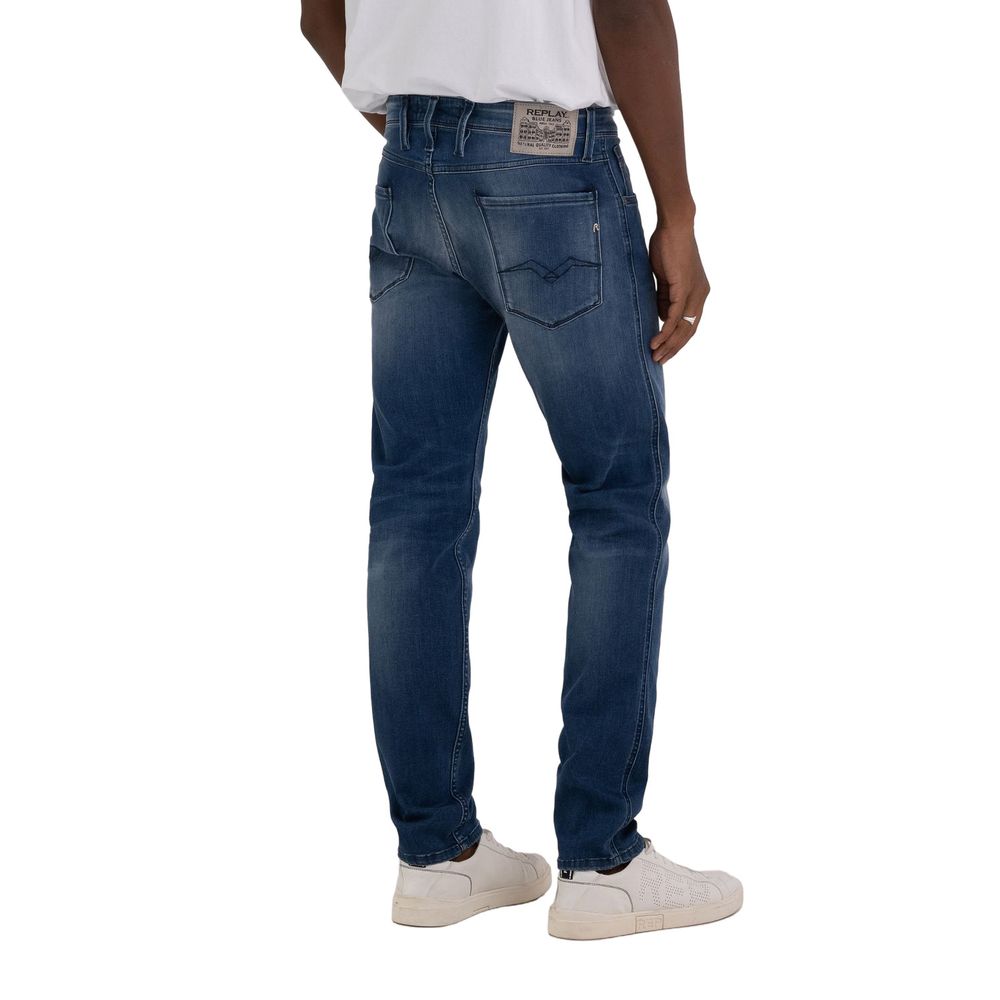 Blugi și pantaloni Replay din bumbac albastru