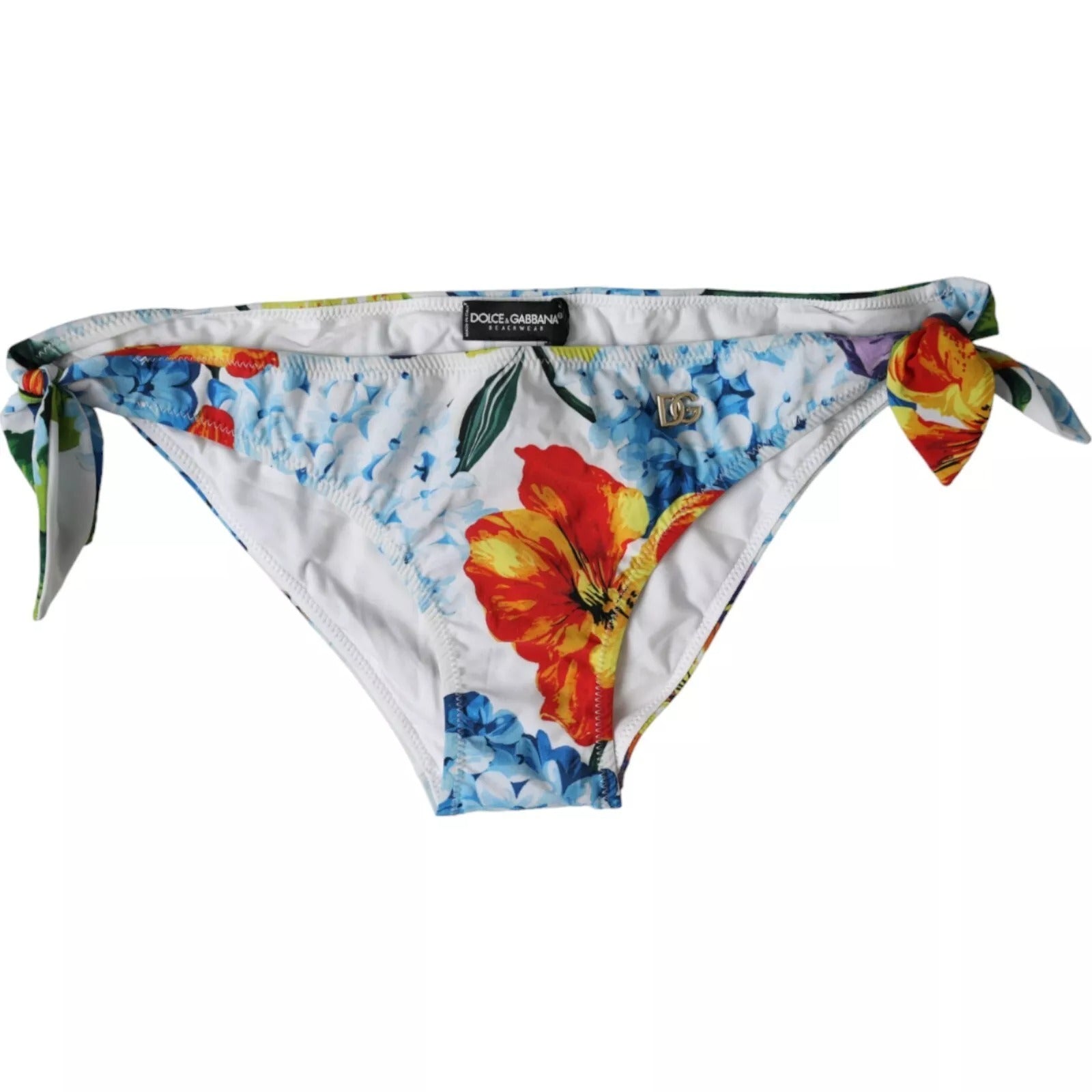 Dolce & Gabbana – Weißer Badeanzug mit Blumenmuster und Bikinihose