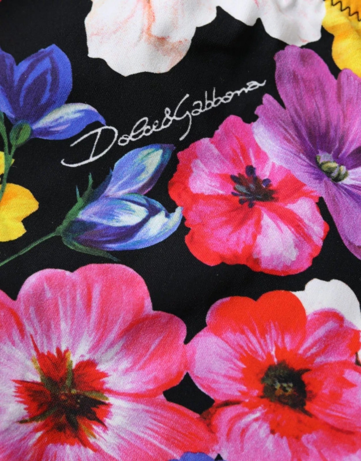 Dolce & Gabbana – Schwarzer Badeanzug mit Blumenmuster und Bikinihose