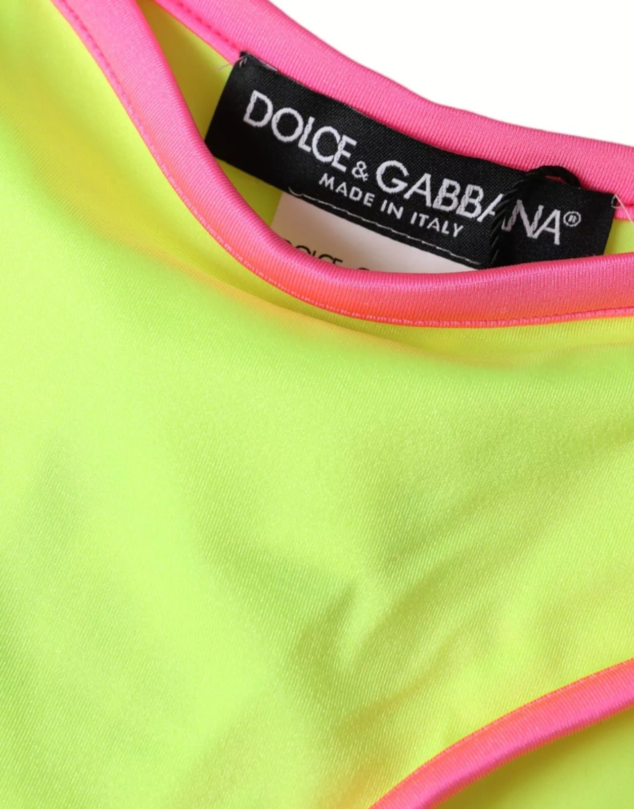 Dolce & Gabbana Gelb Rosa Nylon Bademode Bottom Beachwear Bikini