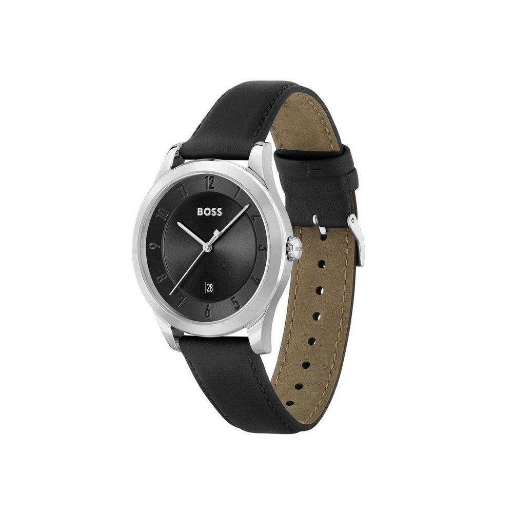 Hugo Boss Schwarze Lederuhr