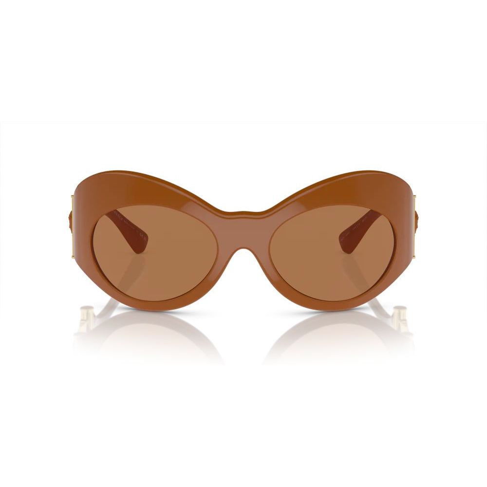 Versace – Braune Sonnenbrille aus Kalbshaar