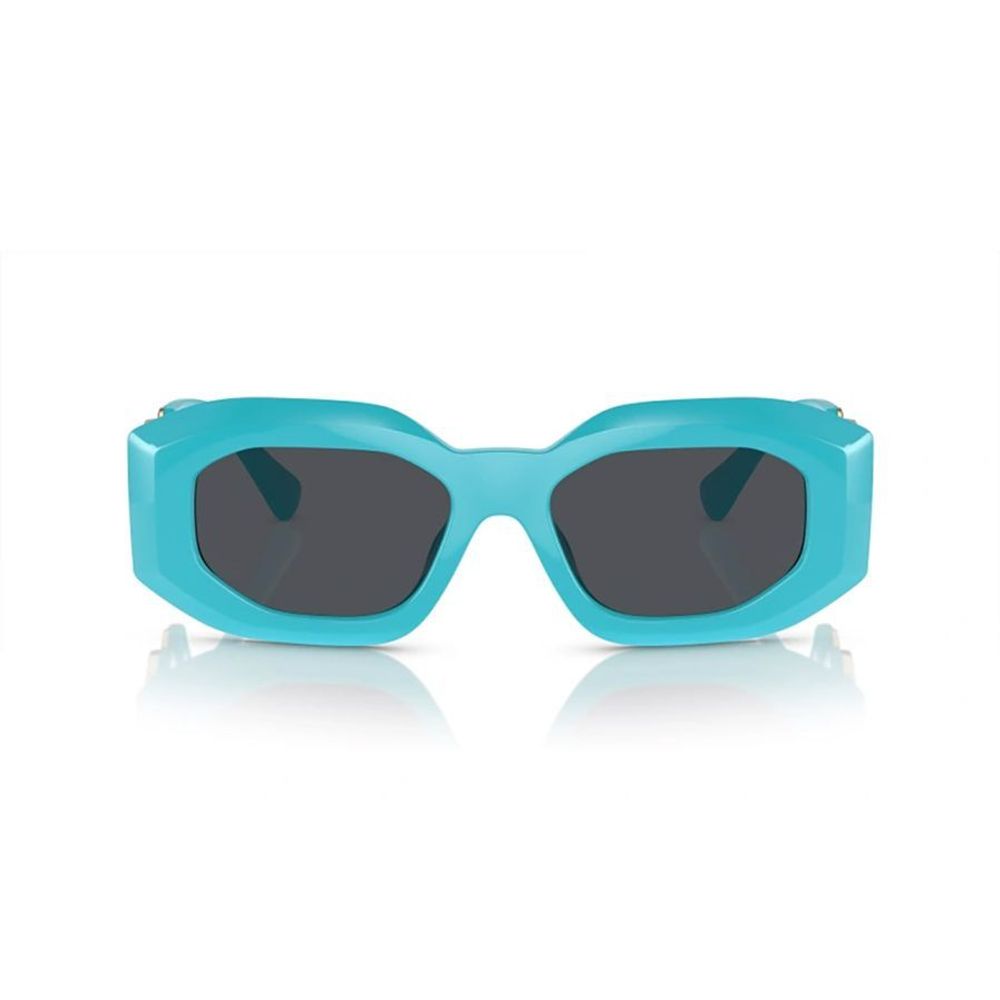 Versace – Blaue Sonnenbrille aus Kalbshaar