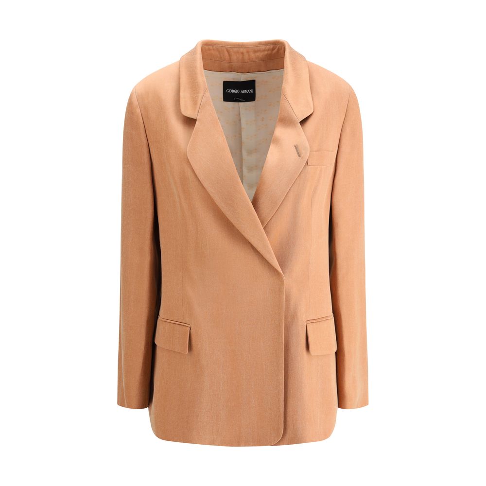 Giorgio Armani Zweireihiger Satin-Blazer