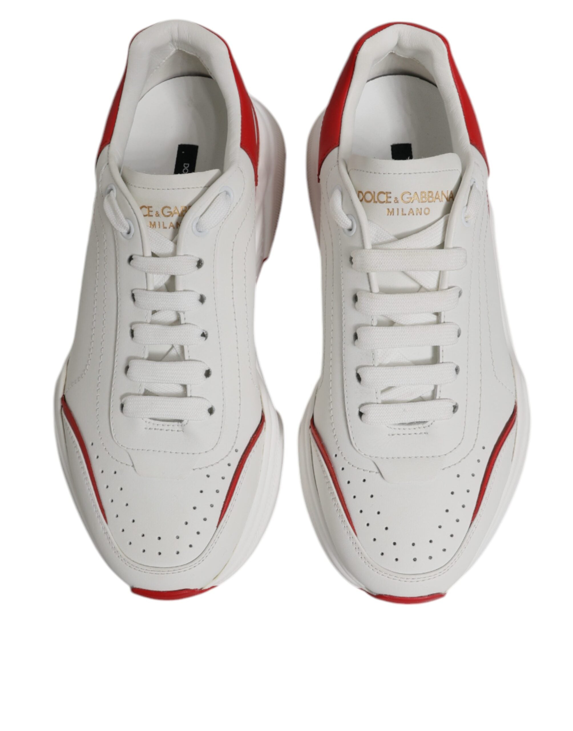 Dolce & Gabbana Daymaster Herren Sneakers aus weißem und rotem Leder