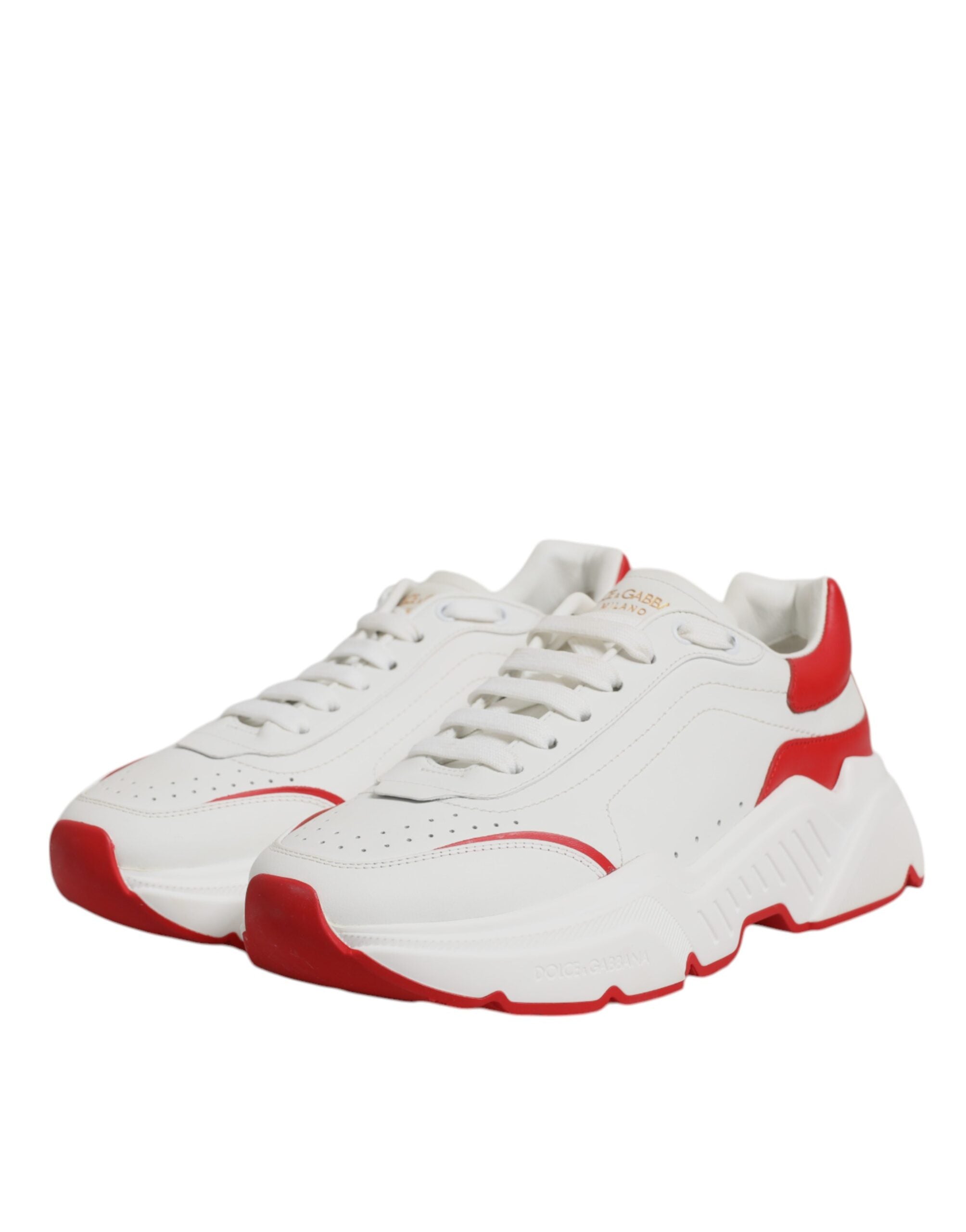 Dolce & Gabbana Daymaster Herren Sneakers aus weißem und rotem Leder
