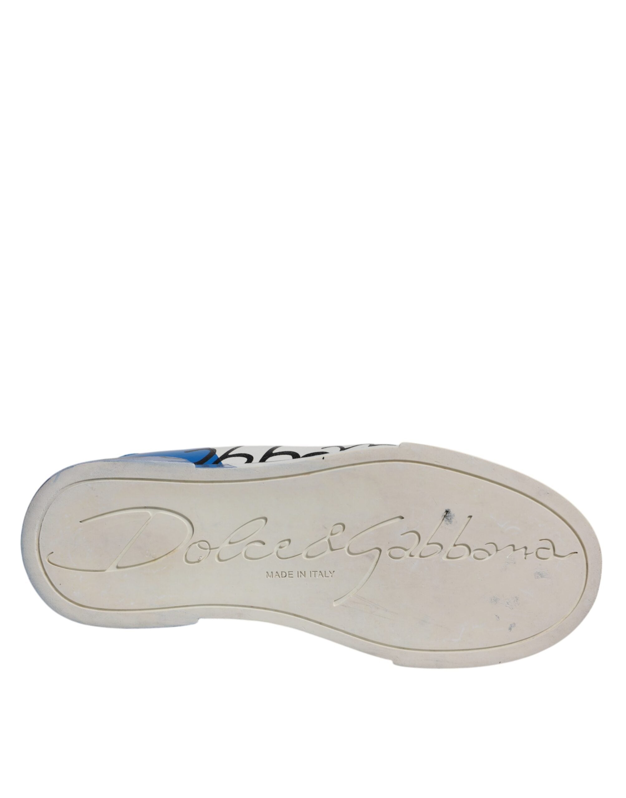 Dolce & Gabbana – Portofino – Sneaker mit Logo in Weiß und Blau