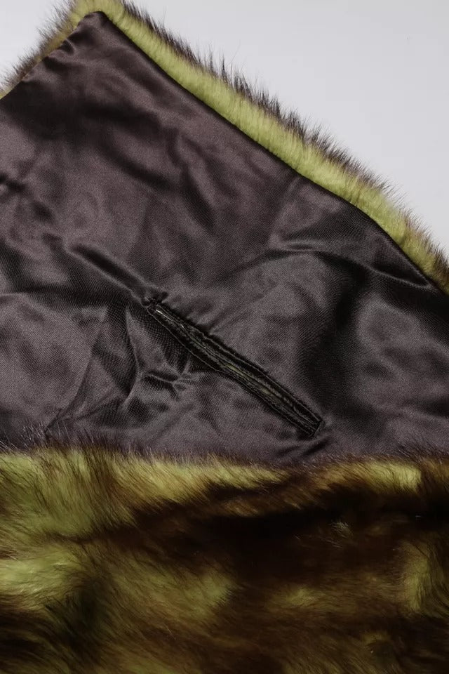 Eșarfă Dolce & Gabbana cu guler acoperit și șal din blană multicoloră
