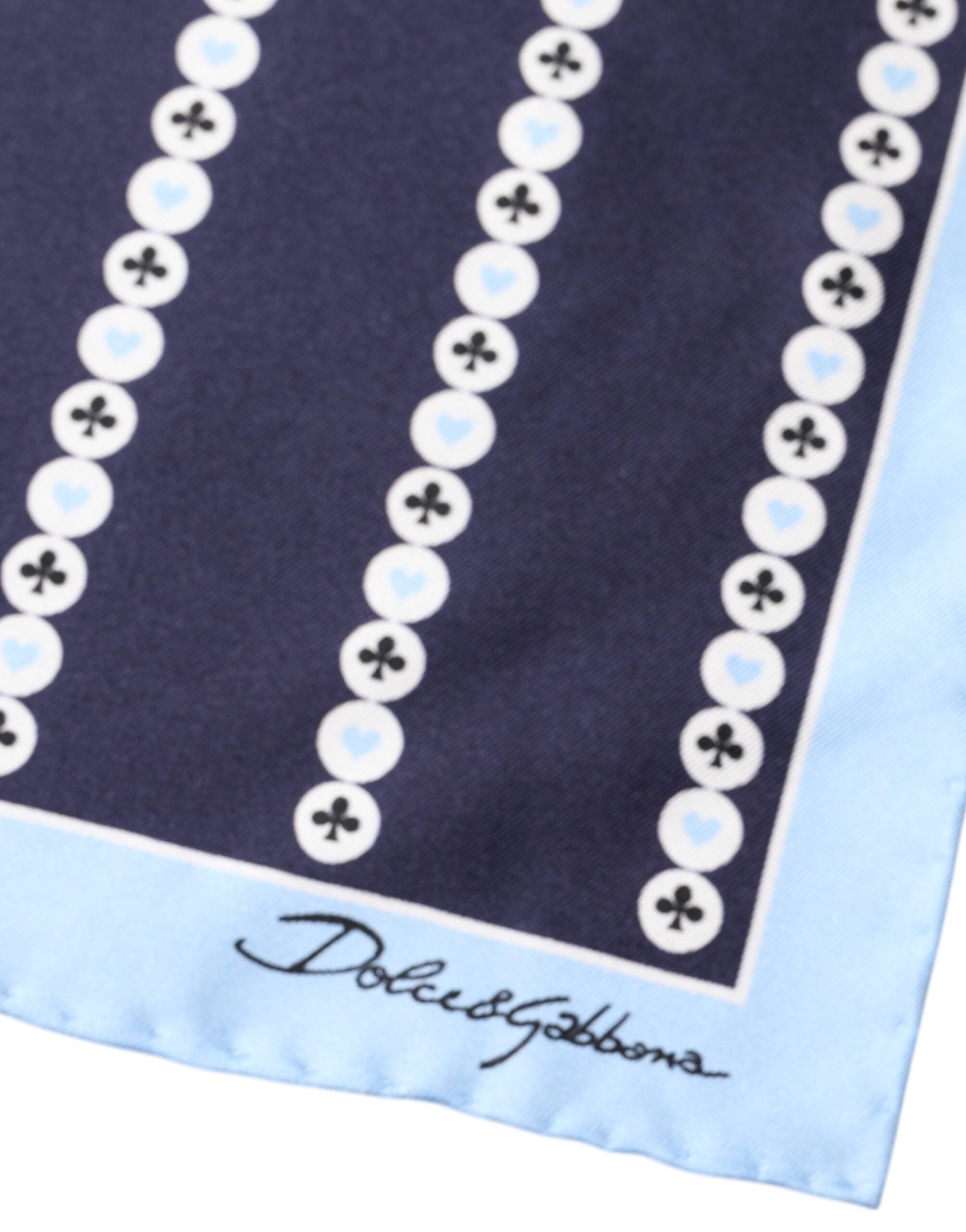 Eșarfă Dolce & Gabbana Blue Heart Spade din mătase
