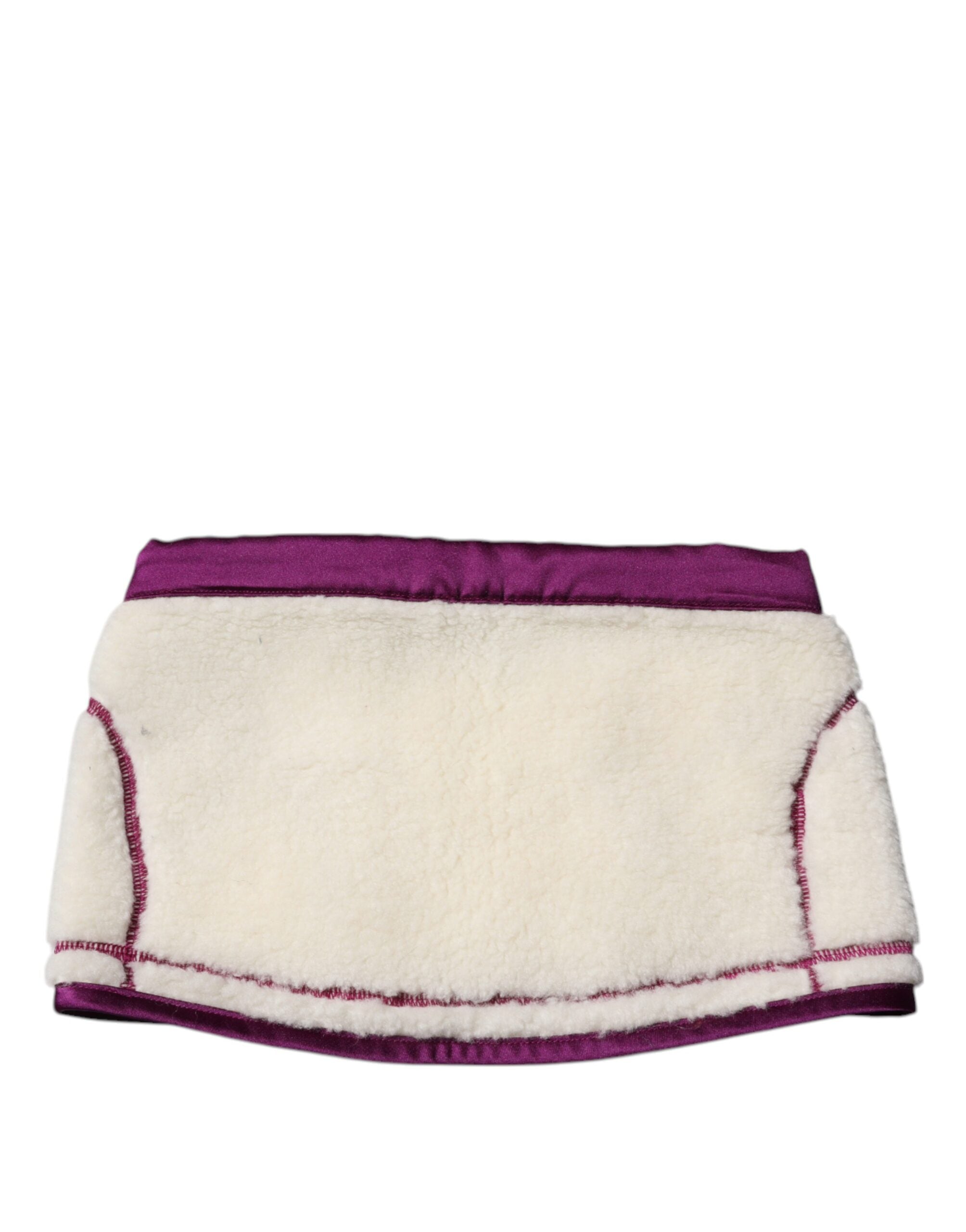 Eșarfă Dolce & Gabbana din fleece alb-violet din cașmir