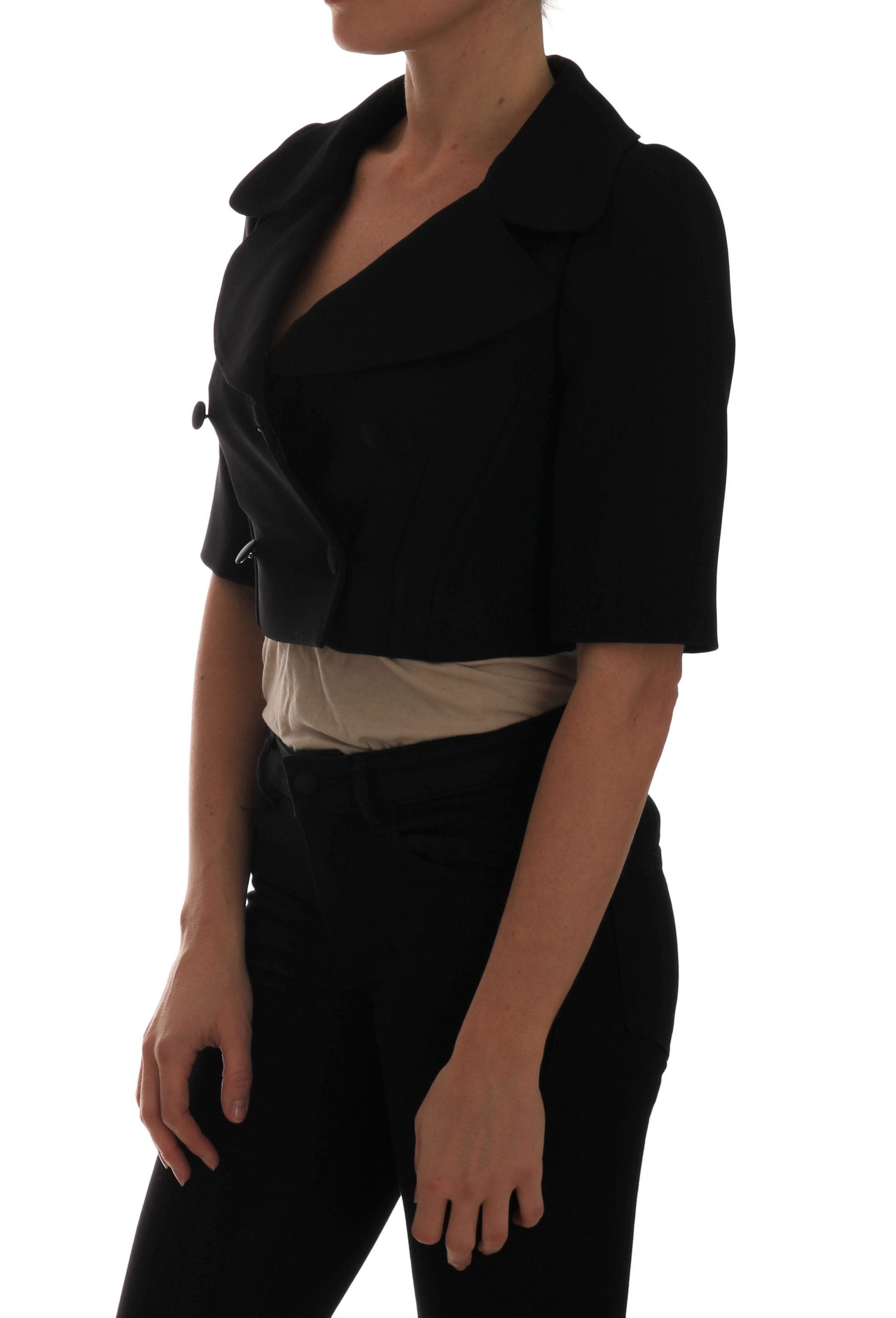 Dolce & Gabbana Schicker schwarzer kurzer Zweireiher-Blazer