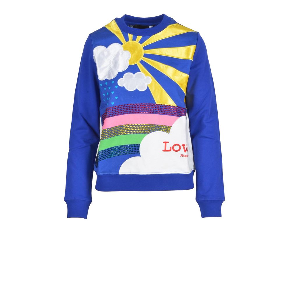 Blauer Baumwollpullover von Love Moschino