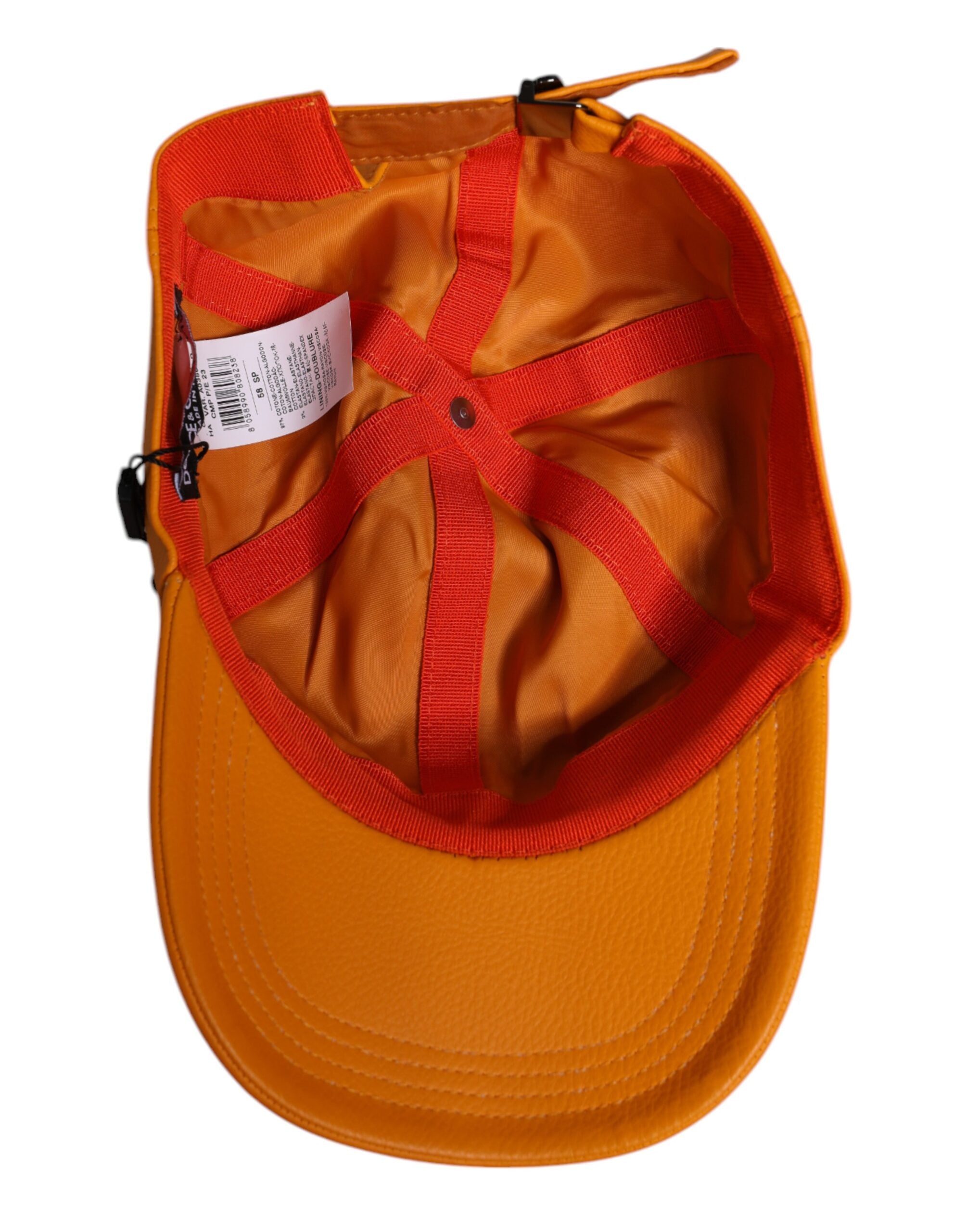 Șapcă de baseball Dolce & Gabbana portocalie din bumbac cu 6 panouri