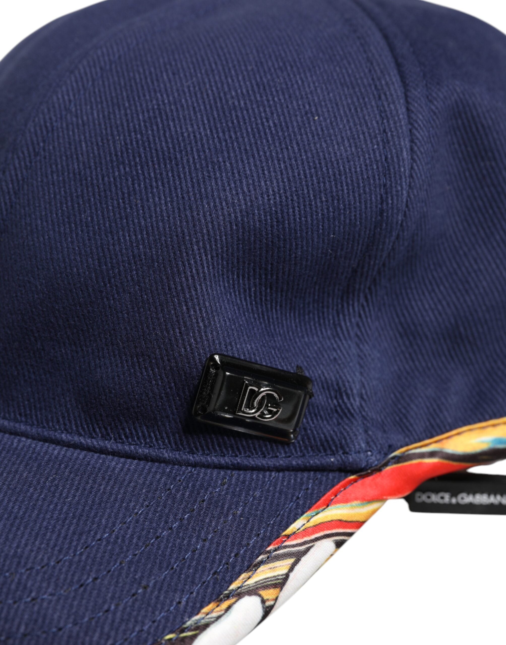 Șapcă de baseball Dolce & Gabbana albastră din bumbac cu 6 panouri