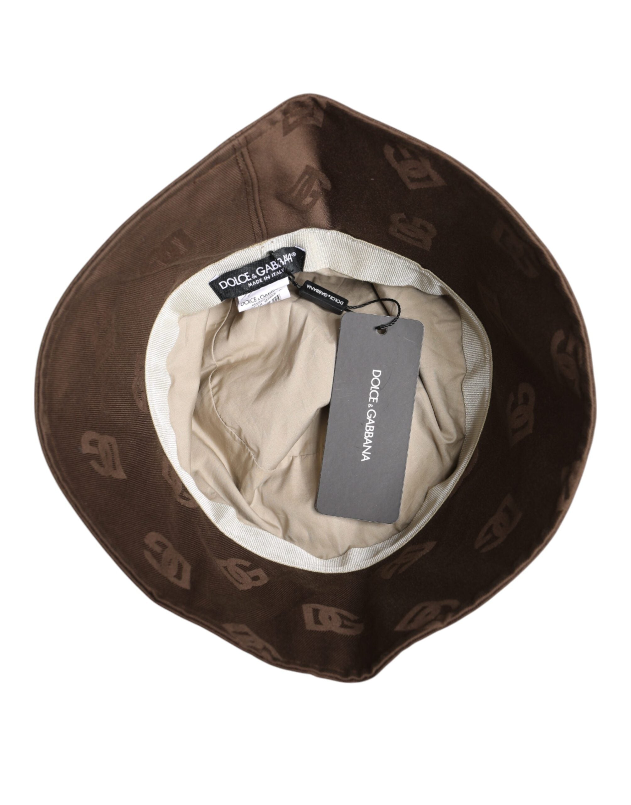 Șapcă Dolce & Gabbana maro cu logo și monogramă din bumbac