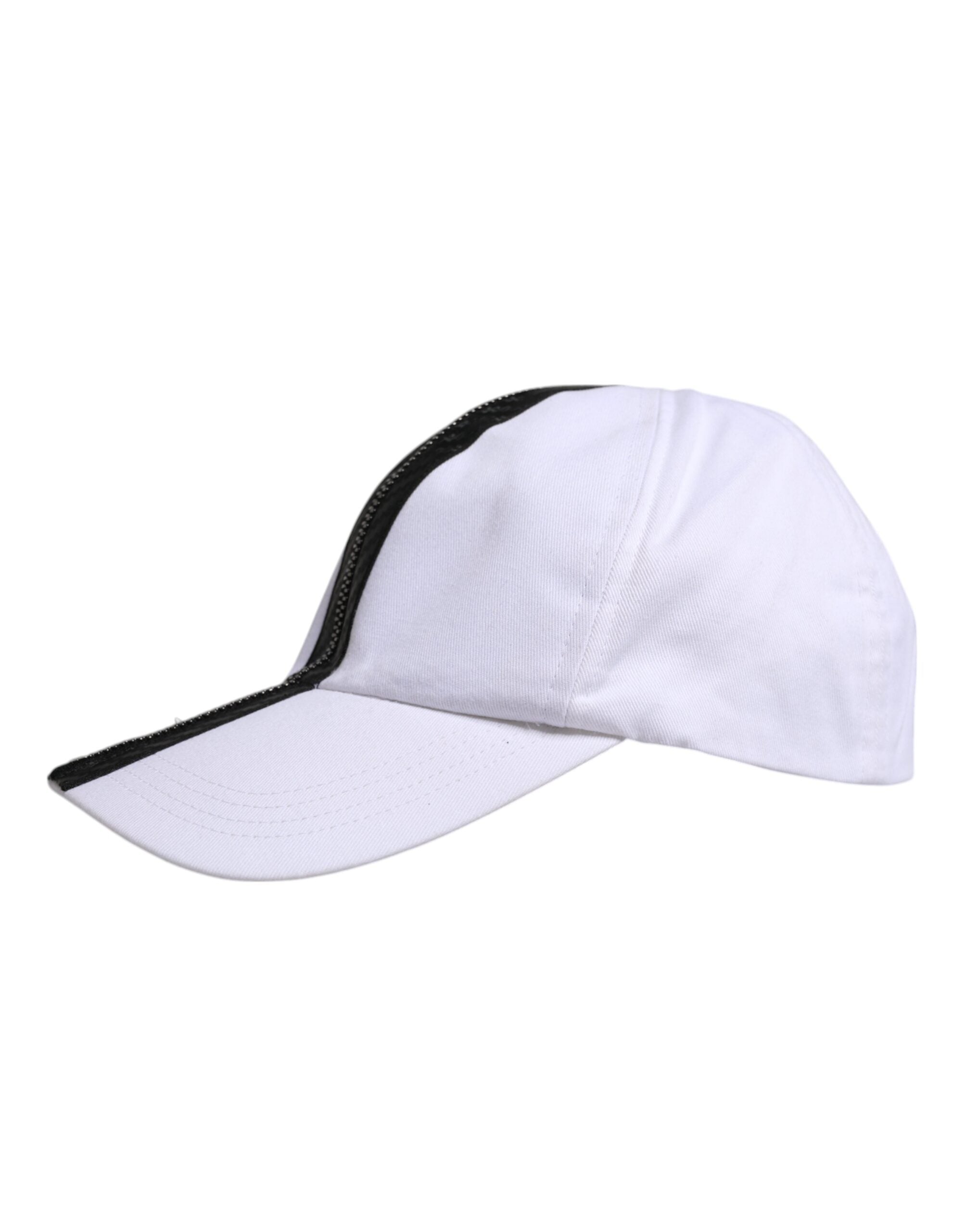 Șapcă de baseball Dolce & Gabbana cu fermoar din bumbac alb-negru