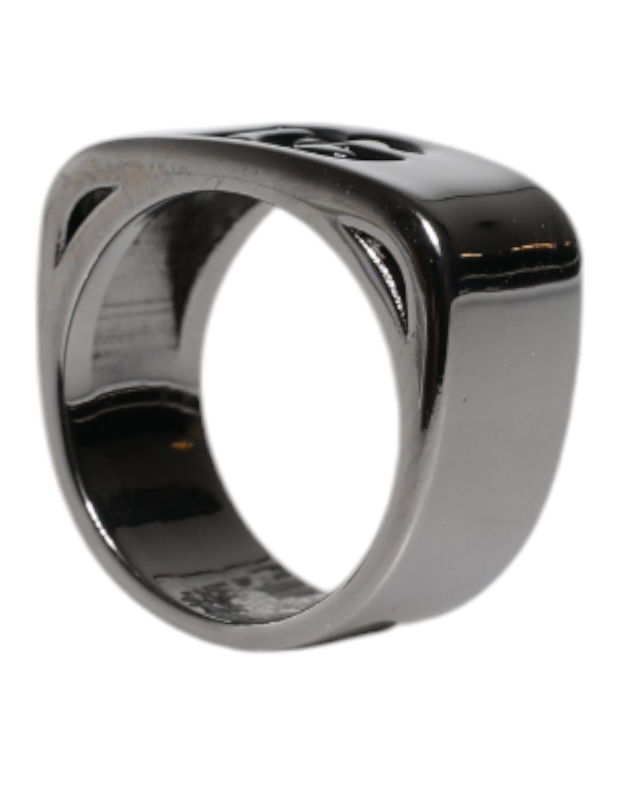 Dolce & Gabbana Ring mit Anello DG-Logo aus silberfarbenem Messing
