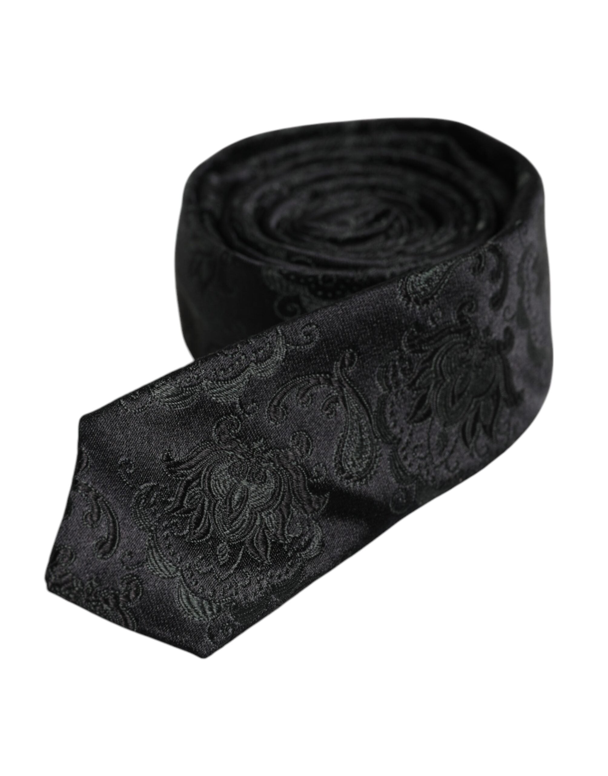 Cravată ajustabilă din mătase florală verde închis Dolce & Gabbana
