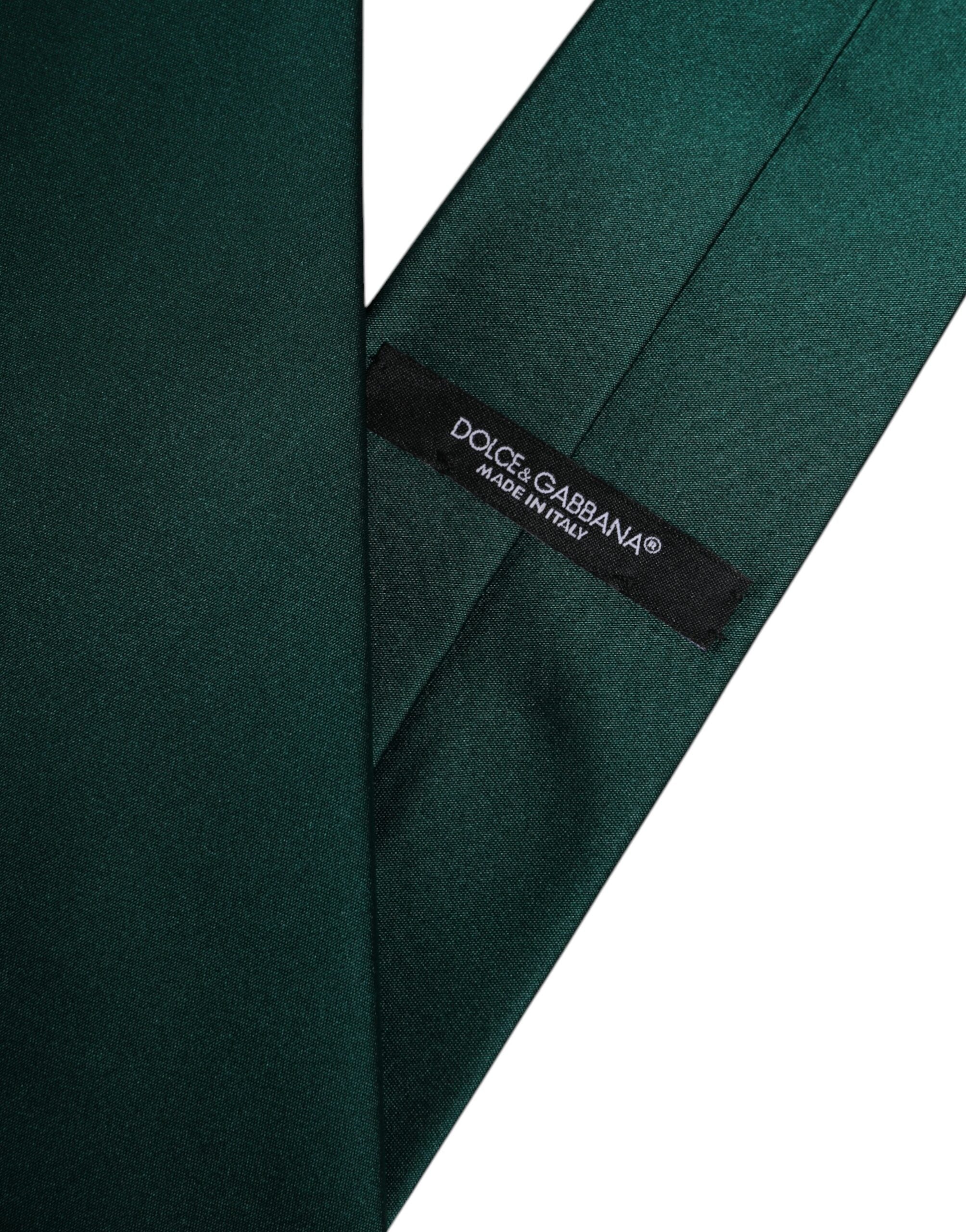 Cravată ajustabilă Dolce & Gabbana din bumbac solid verde
