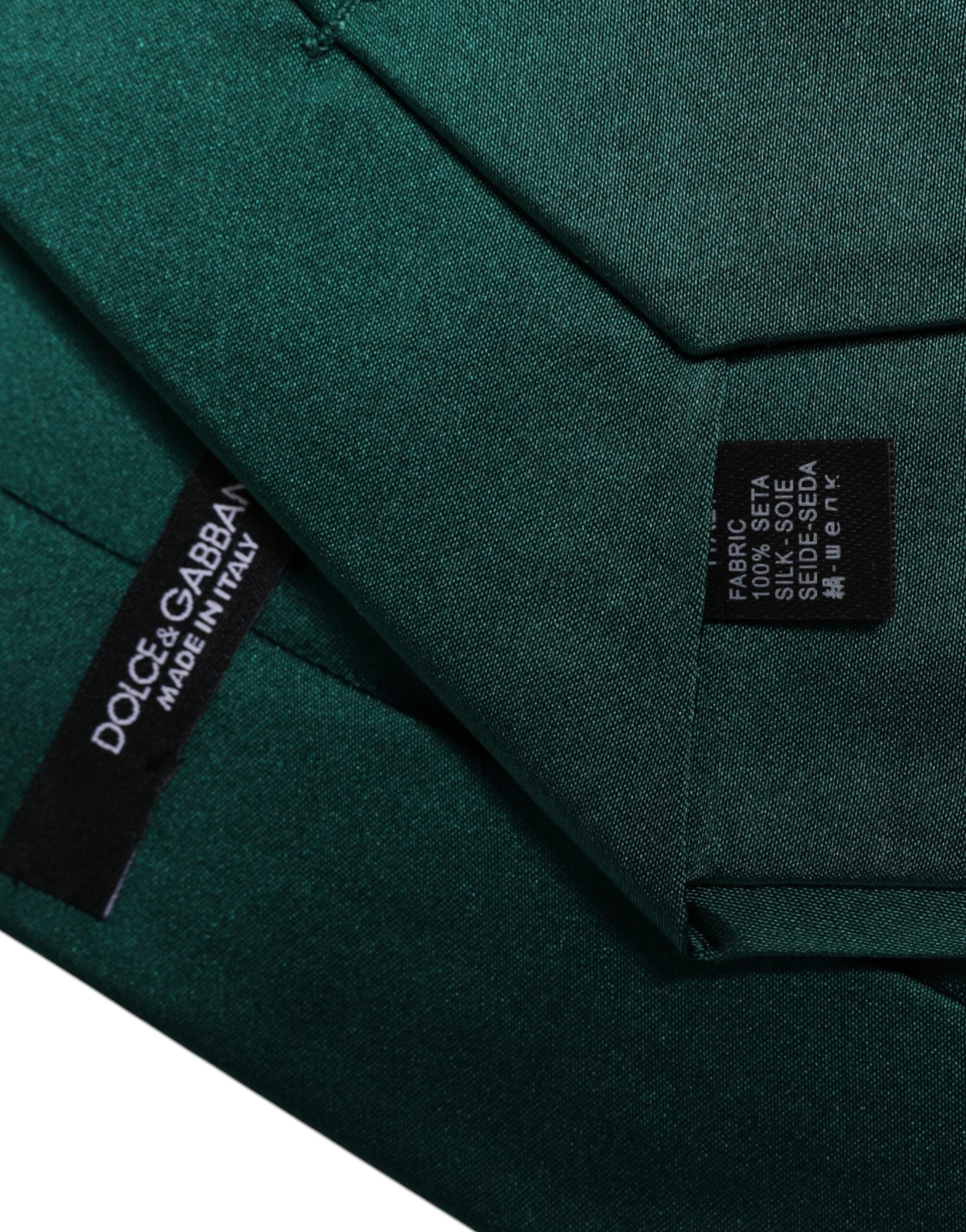 Cravată ajustabilă Dolce & Gabbana din bumbac solid verde
