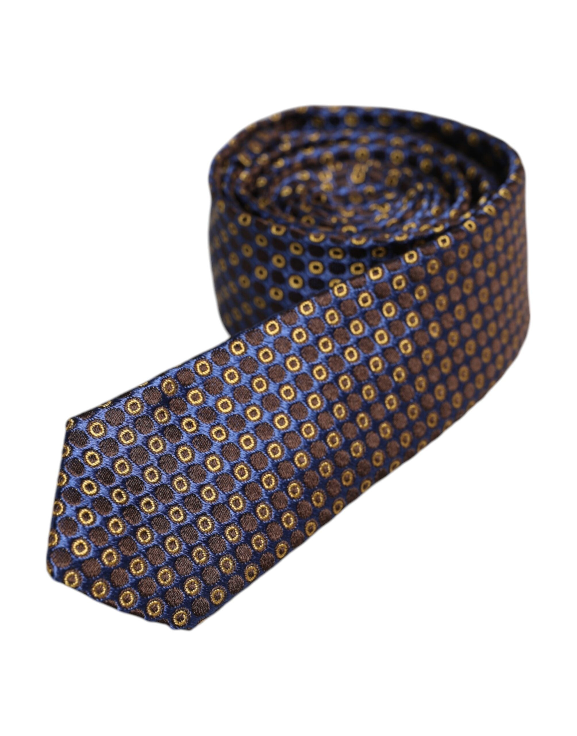 Cravată ajustabilă din mătase cu cercuri multicolore Dolce & Gabbana