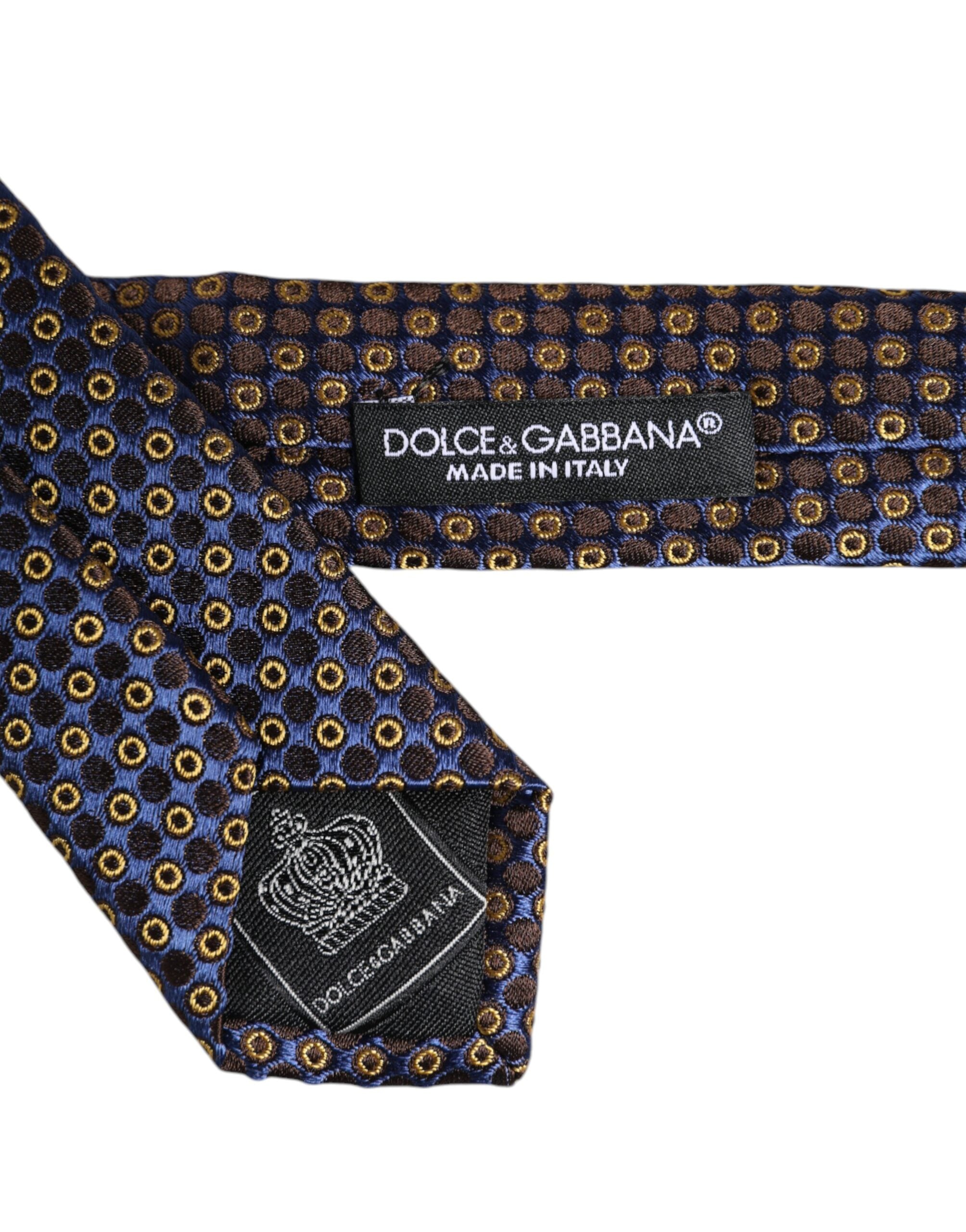 Cravată ajustabilă din mătase cu cercuri multicolore Dolce & Gabbana