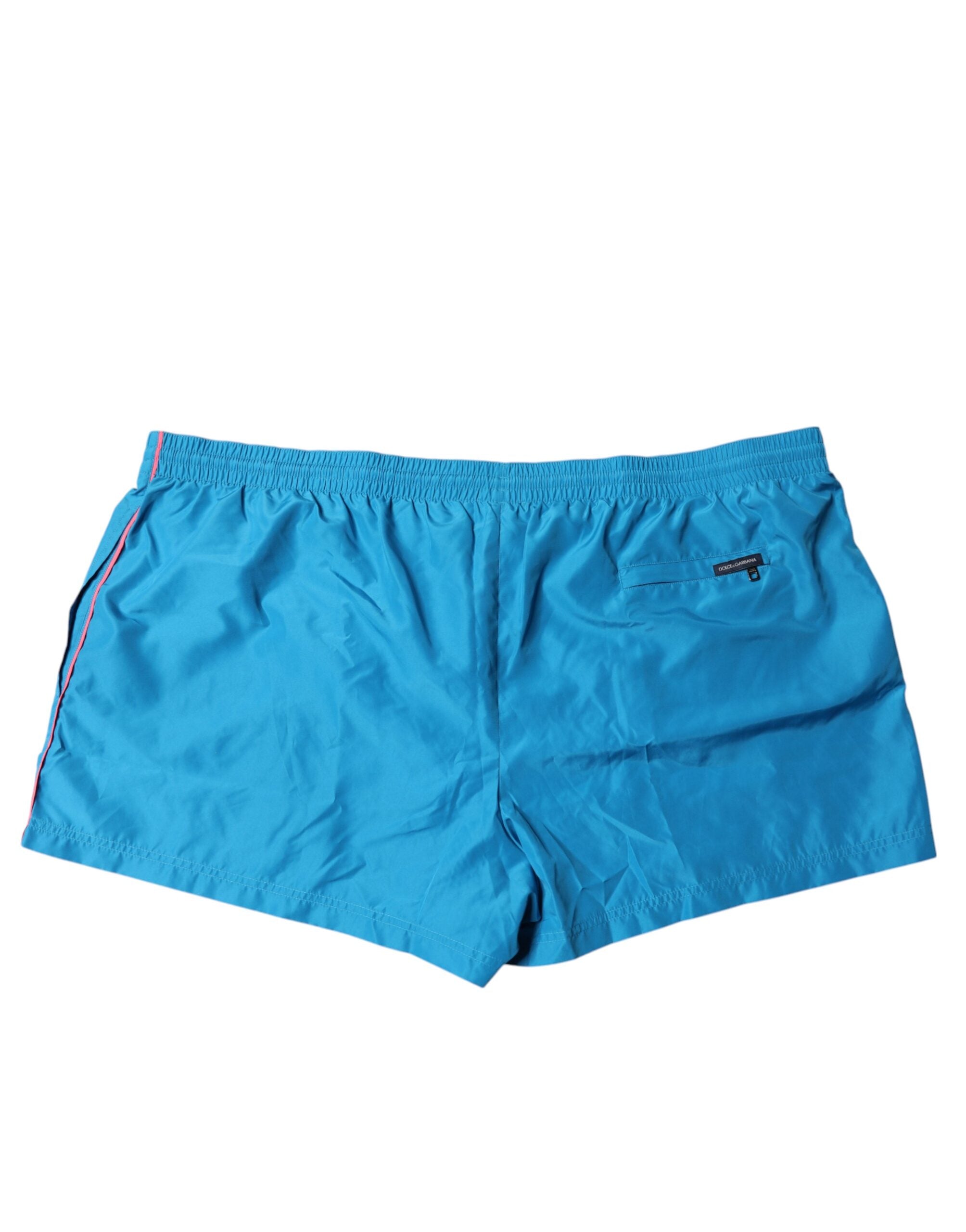Dolce & Gabbana – Türkisfarbene Strandshorts mit Logo, 2-teilige Bademode