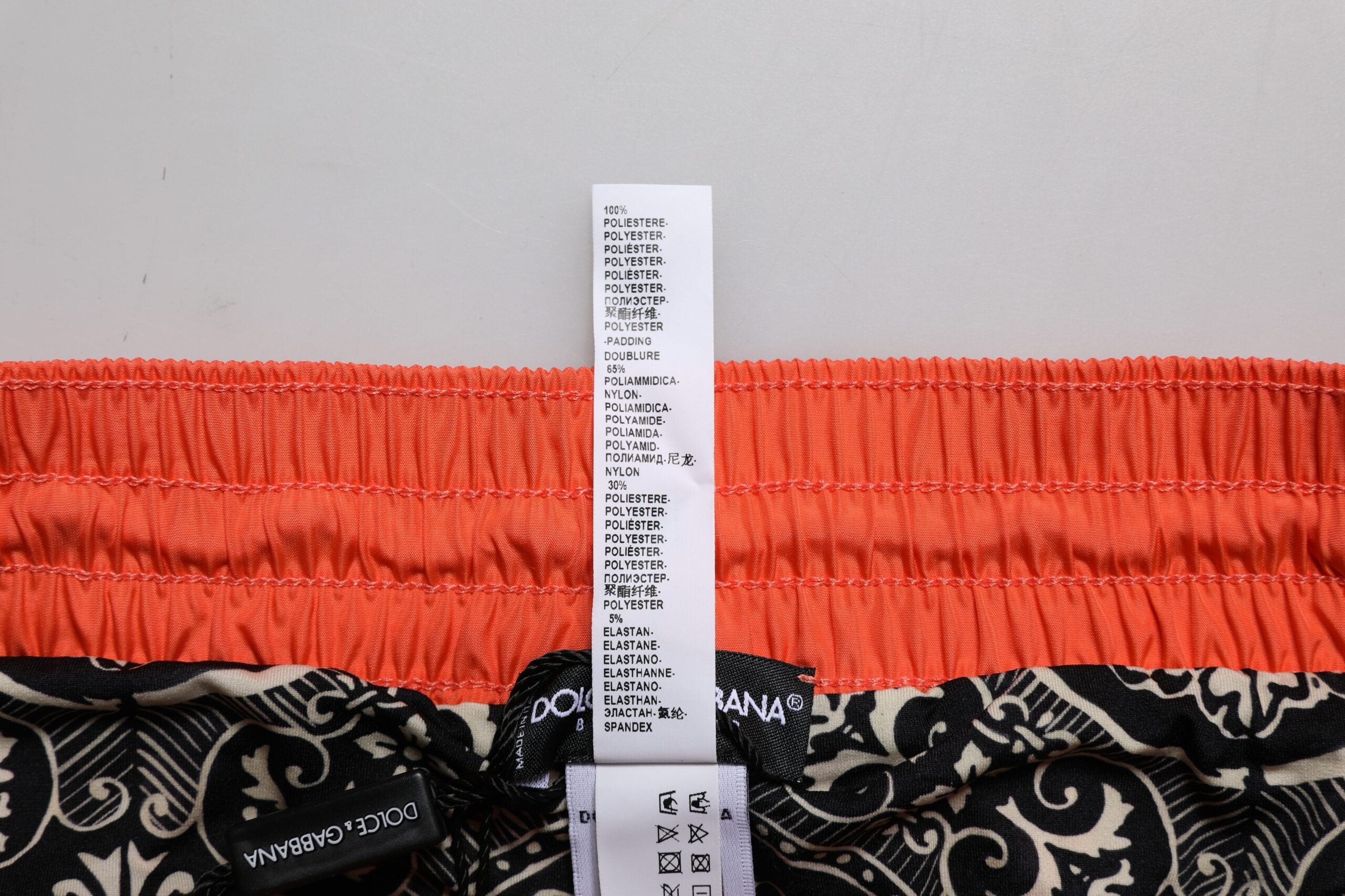 Dolce & Gabbana – Orangefarbene Strandshorts aus Polyester, 2-teilige Bademode